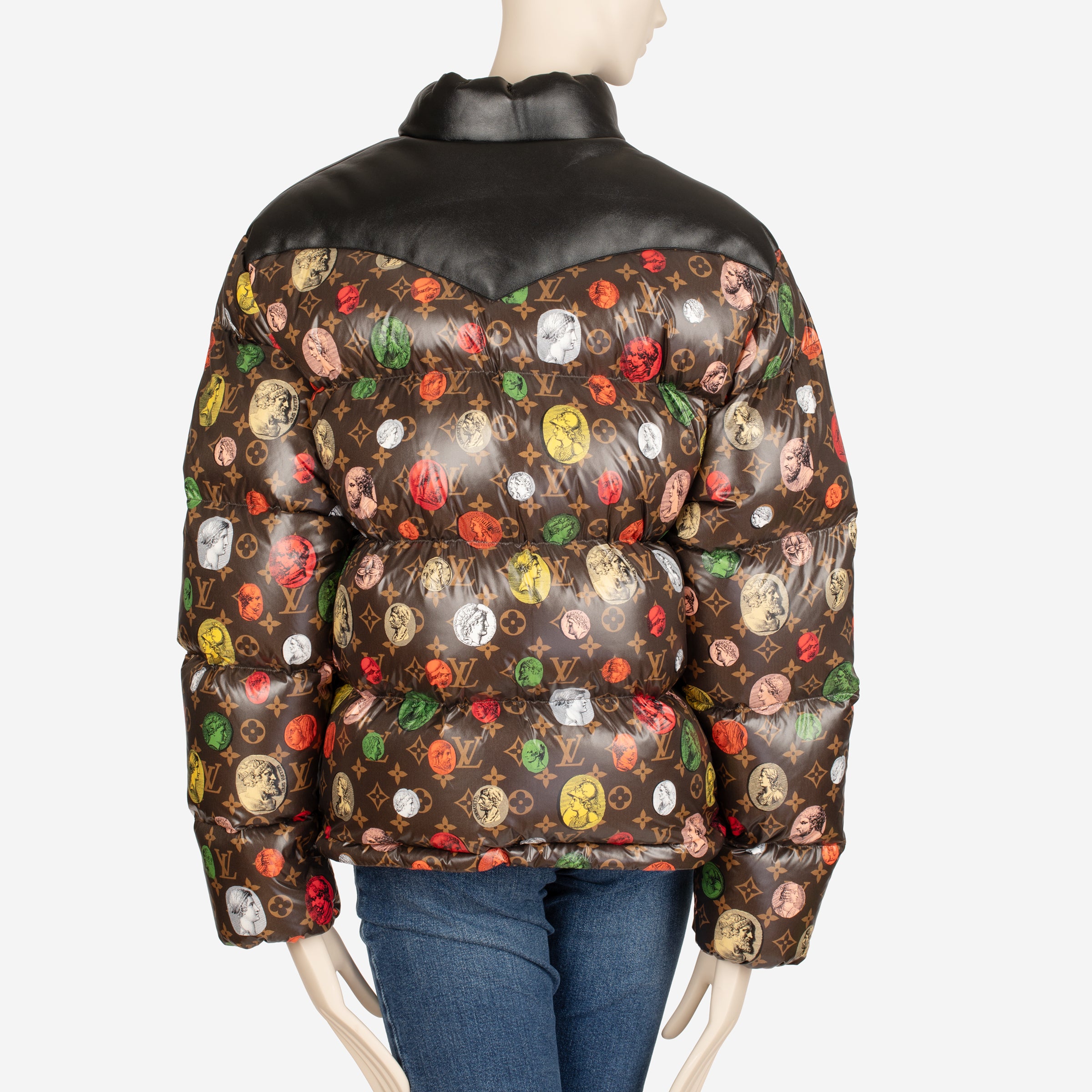 Louis Vuitton x Fornasetti Multicolour Monogram Portrait Down Puffer Jacket | Size 40 FR