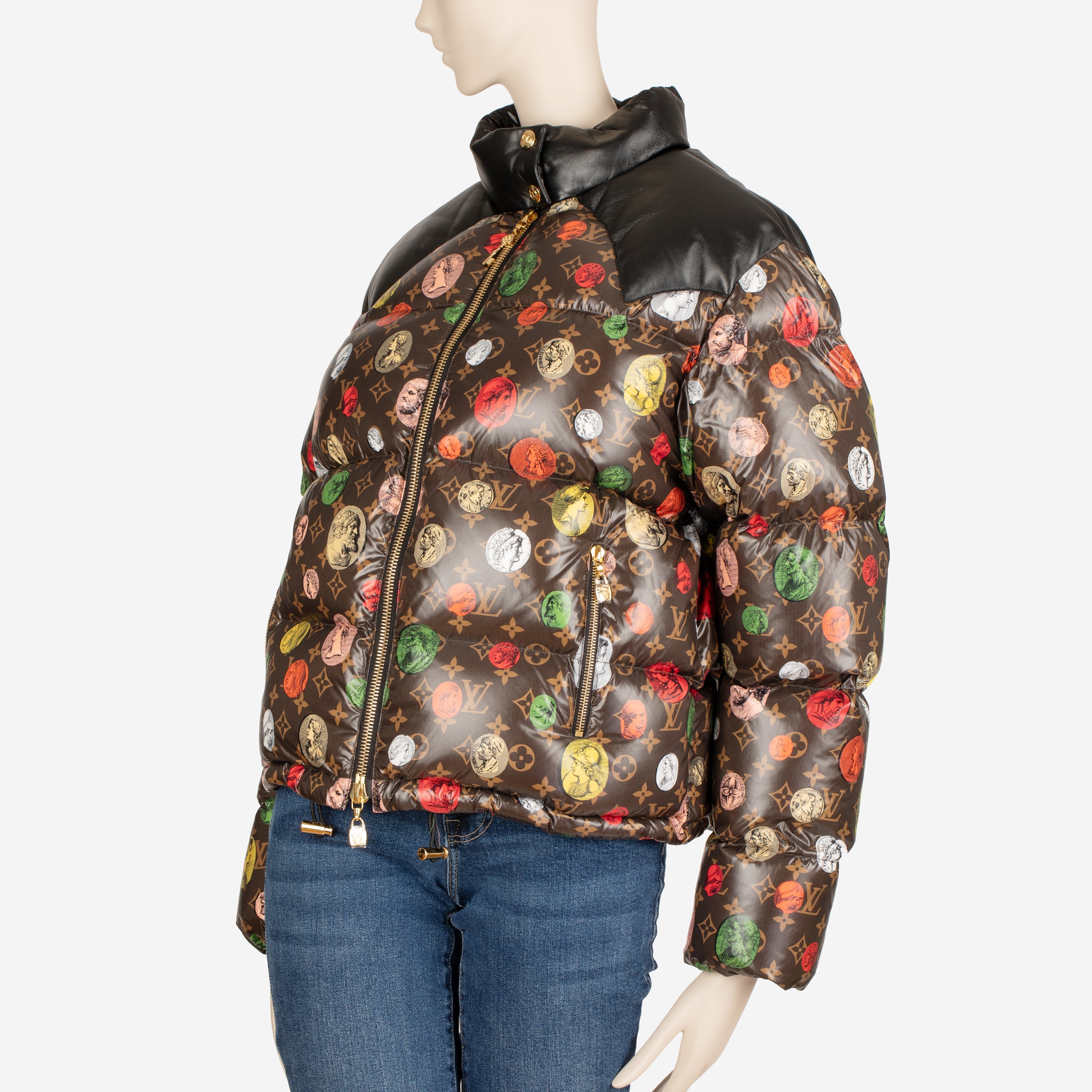 Louis Vuitton x Fornasetti Multicolour Monogram Portrait Down Puffer Jacket | Size 40 FR