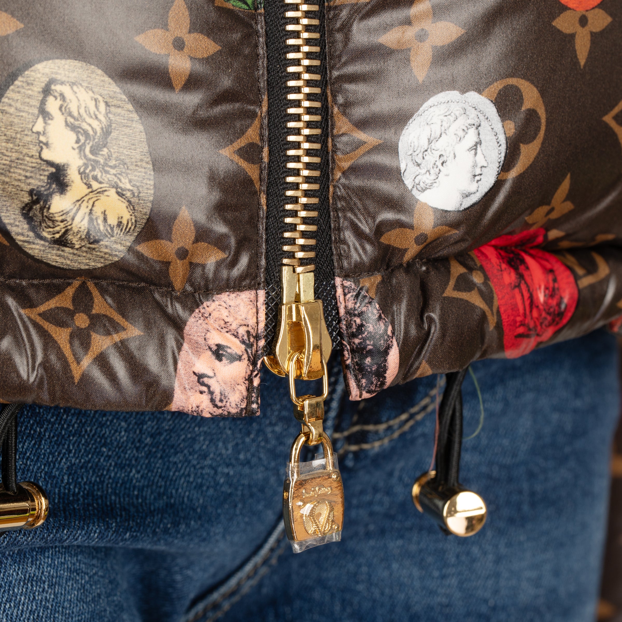 Louis Vuitton x Fornasetti Multicolour Monogram Portrait Down Puffer Jacket | Size 40 FR