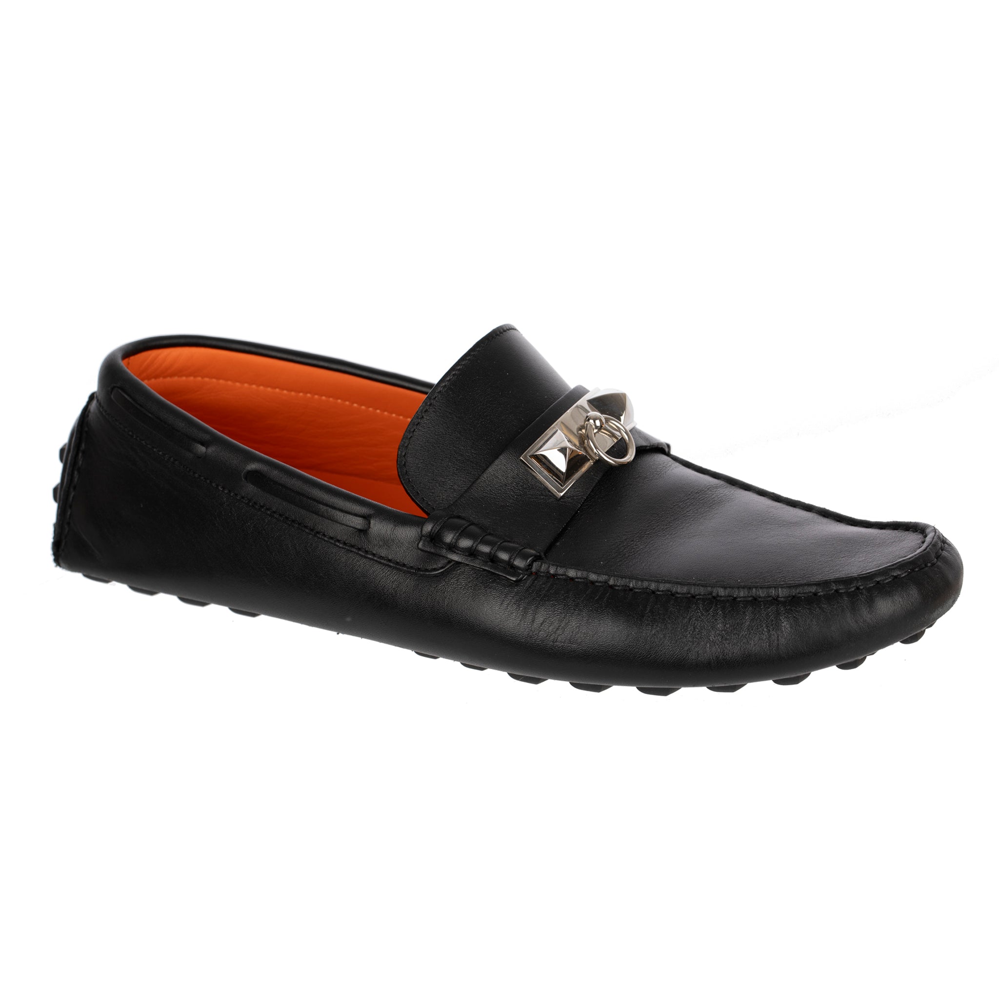Hermes Mens Black Irving Loafers 43 FR