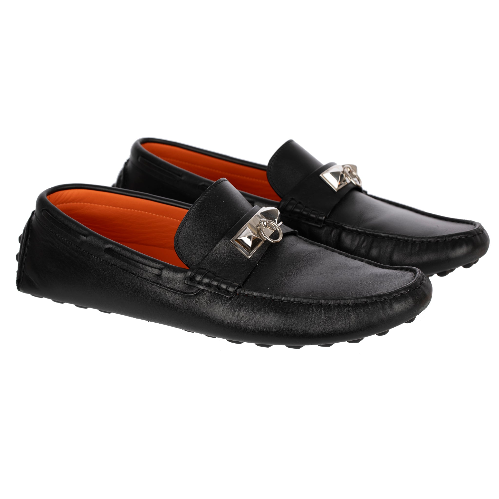 Hermes Mens Black Irving Loafers 43 FR
