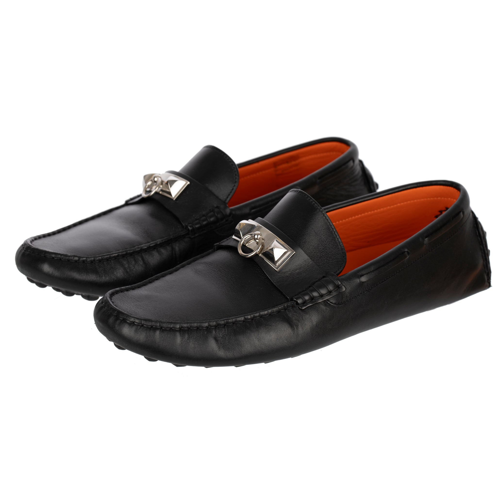 Hermes Mens Black Irving Loafers 43 FR
