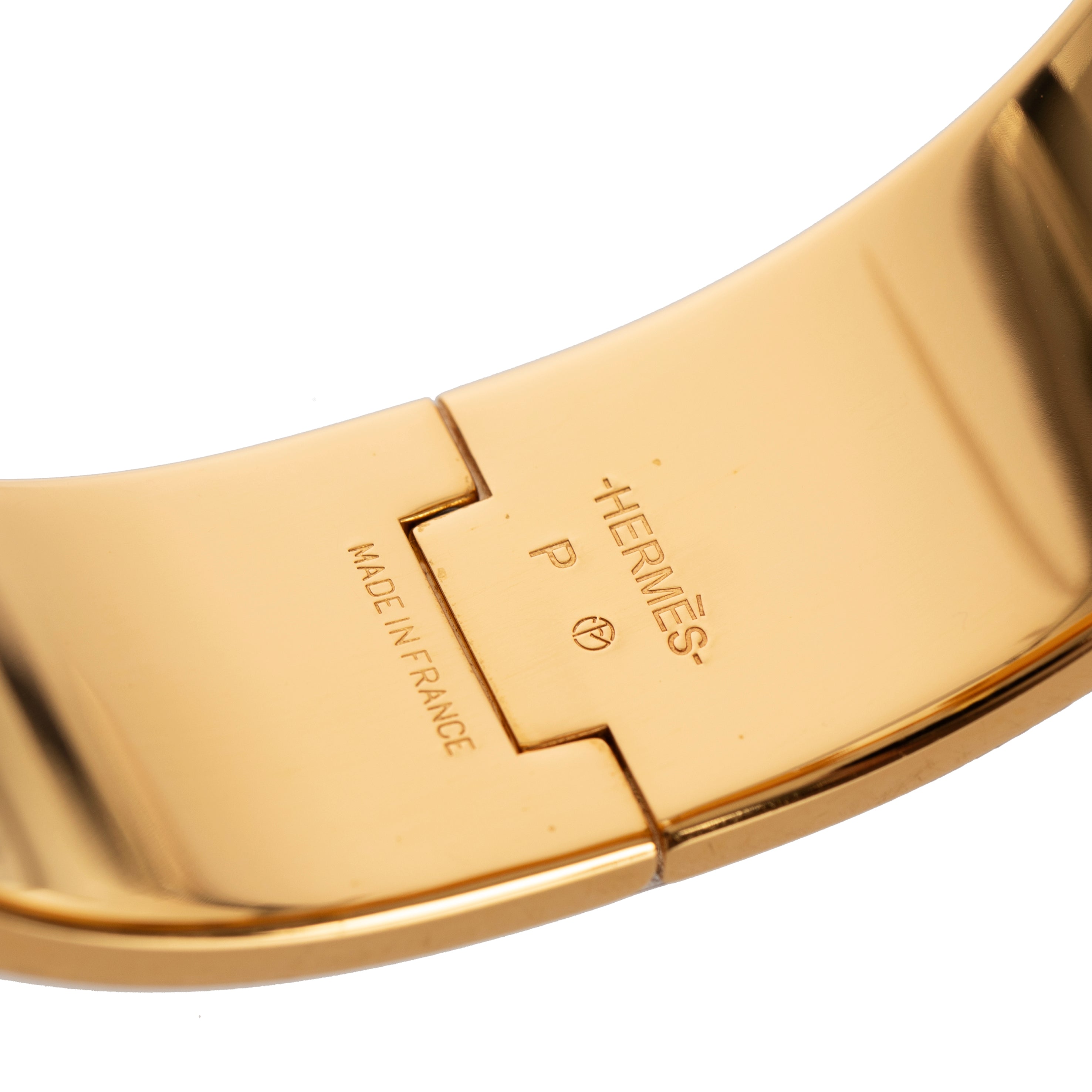 Hermes Clic Clac H Bracelet Navy Enamel & Yellow Gold Hardware