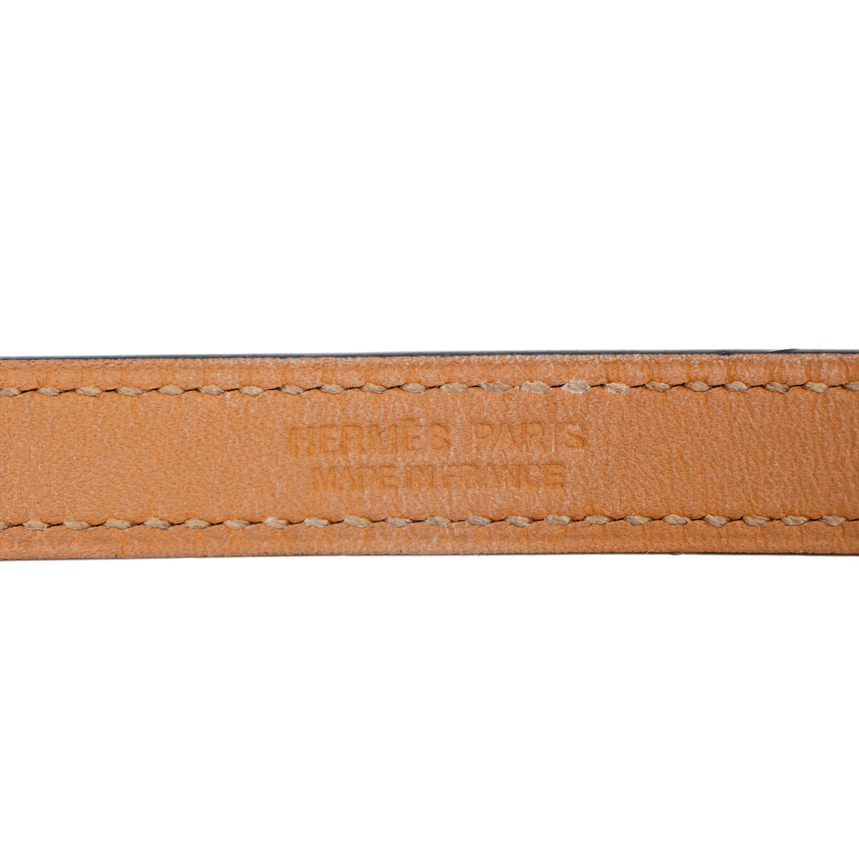 Hermes Rivale Double Tour Navy Bracelet With Gold Tone Hardware