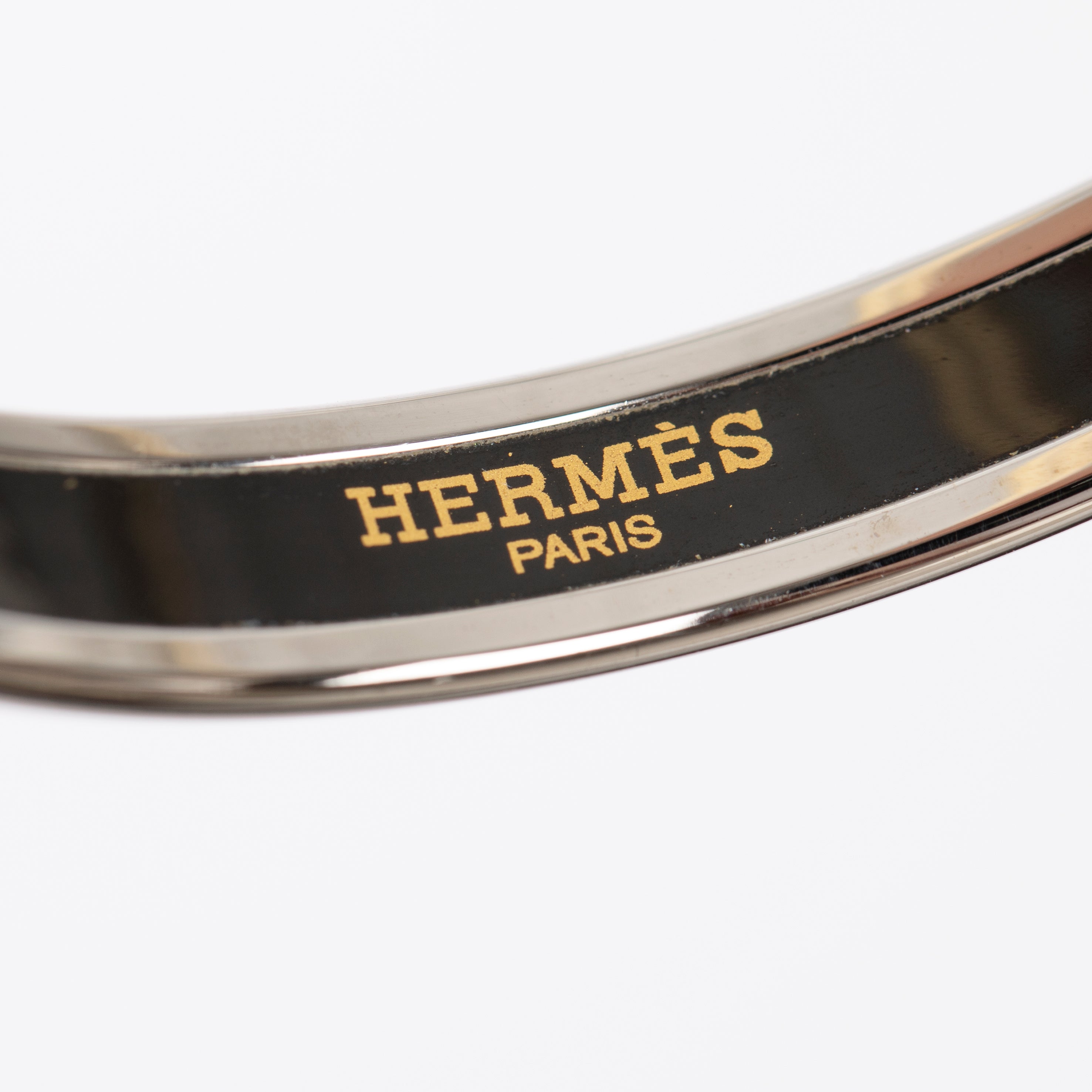 Hermes Turquoise Enamel Uni Bracelet With Palladium Hardware