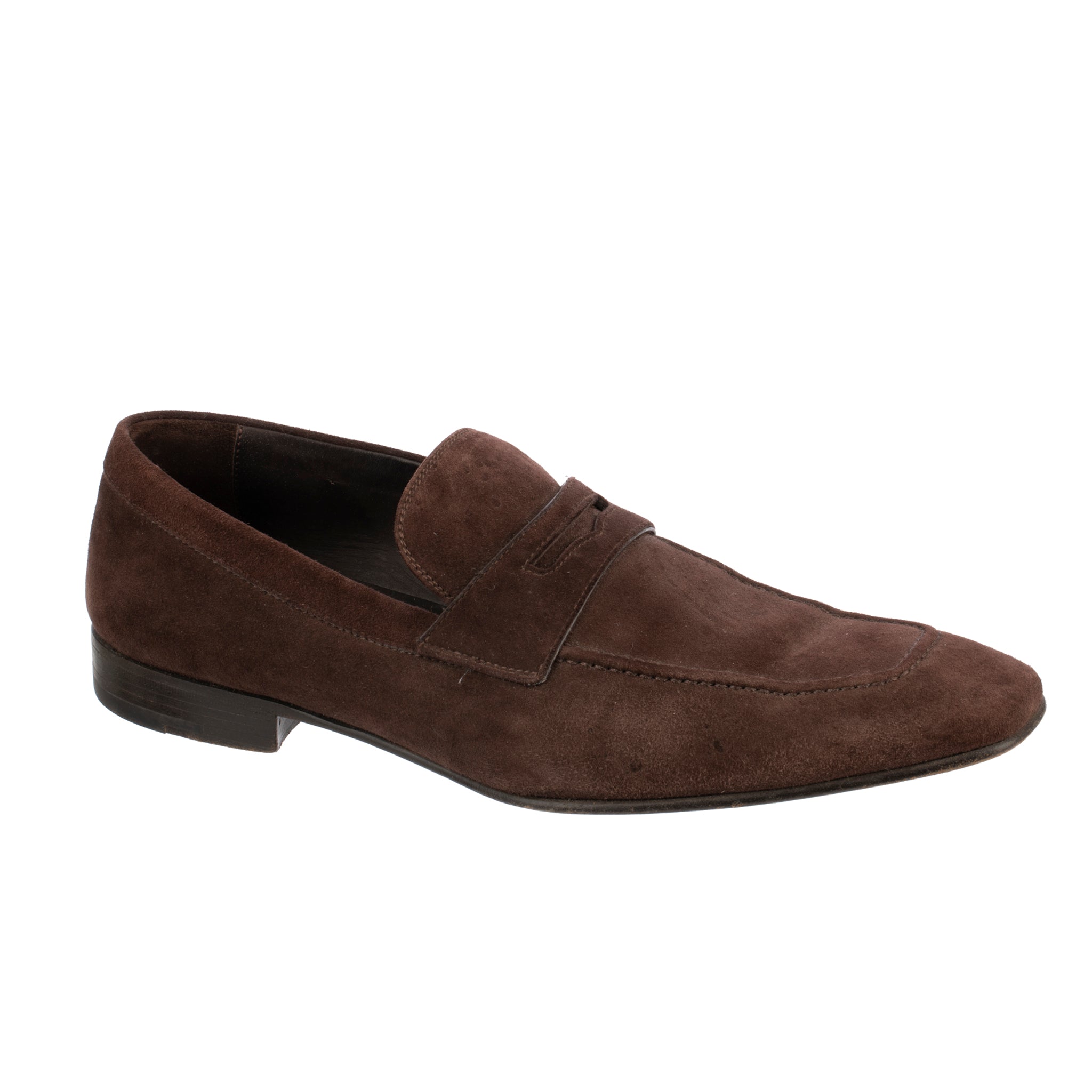 Zegna Dark Brown Suede Loafers 8 US
