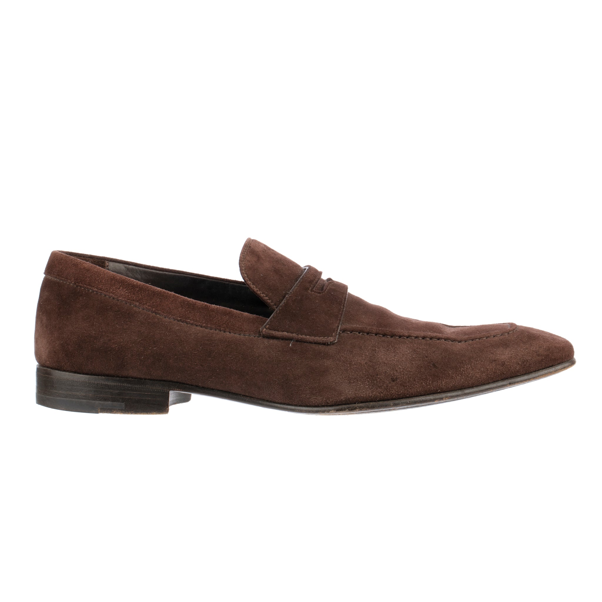 Zegna Dark Brown Suede Loafers 8 US