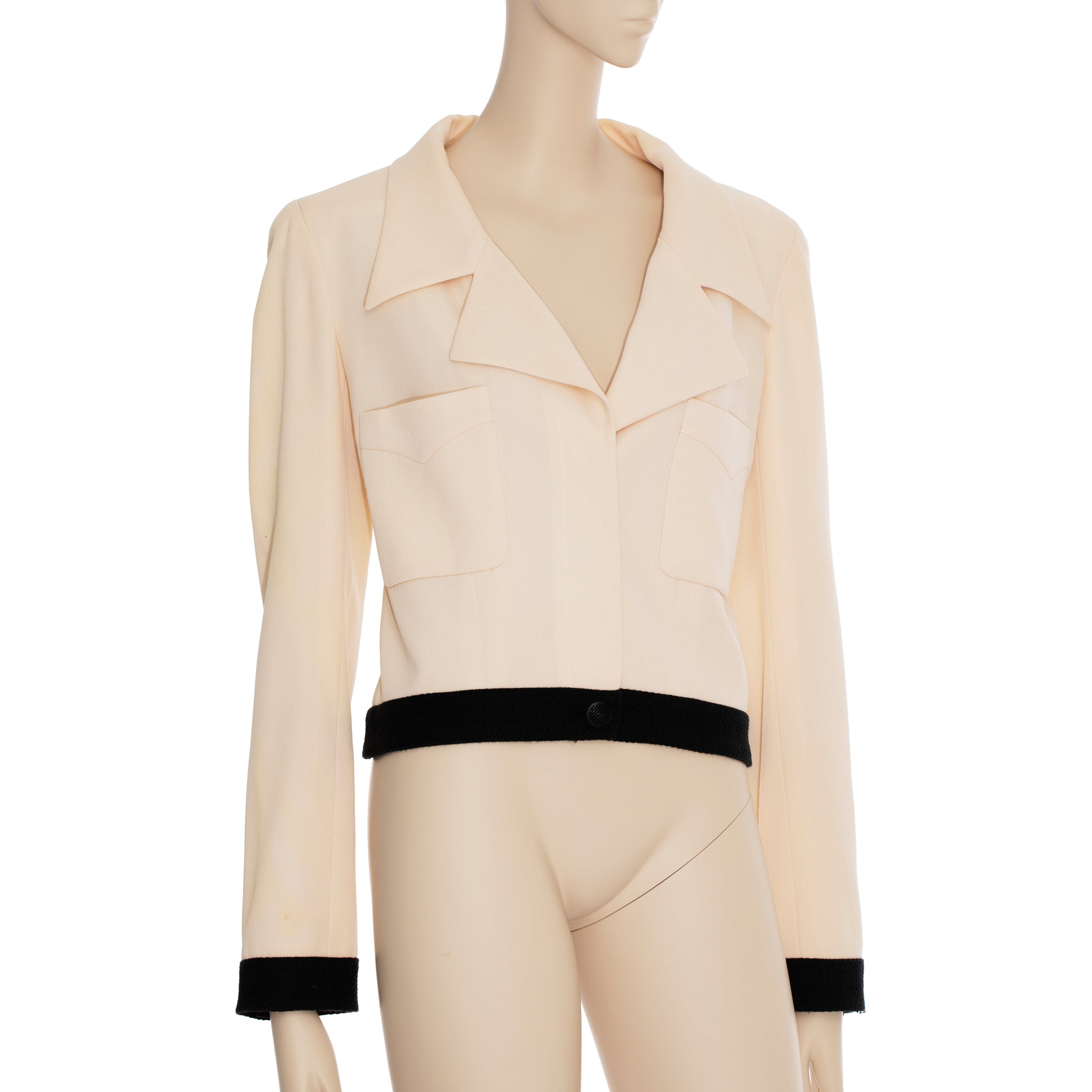 Chanel Vintage Ivory Crop Jacket 40 FR