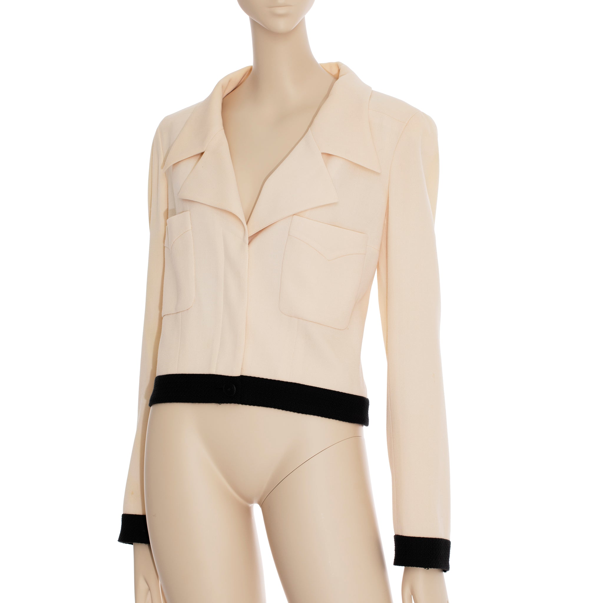 Chanel Vintage Ivory Crop Jacket 40 FR