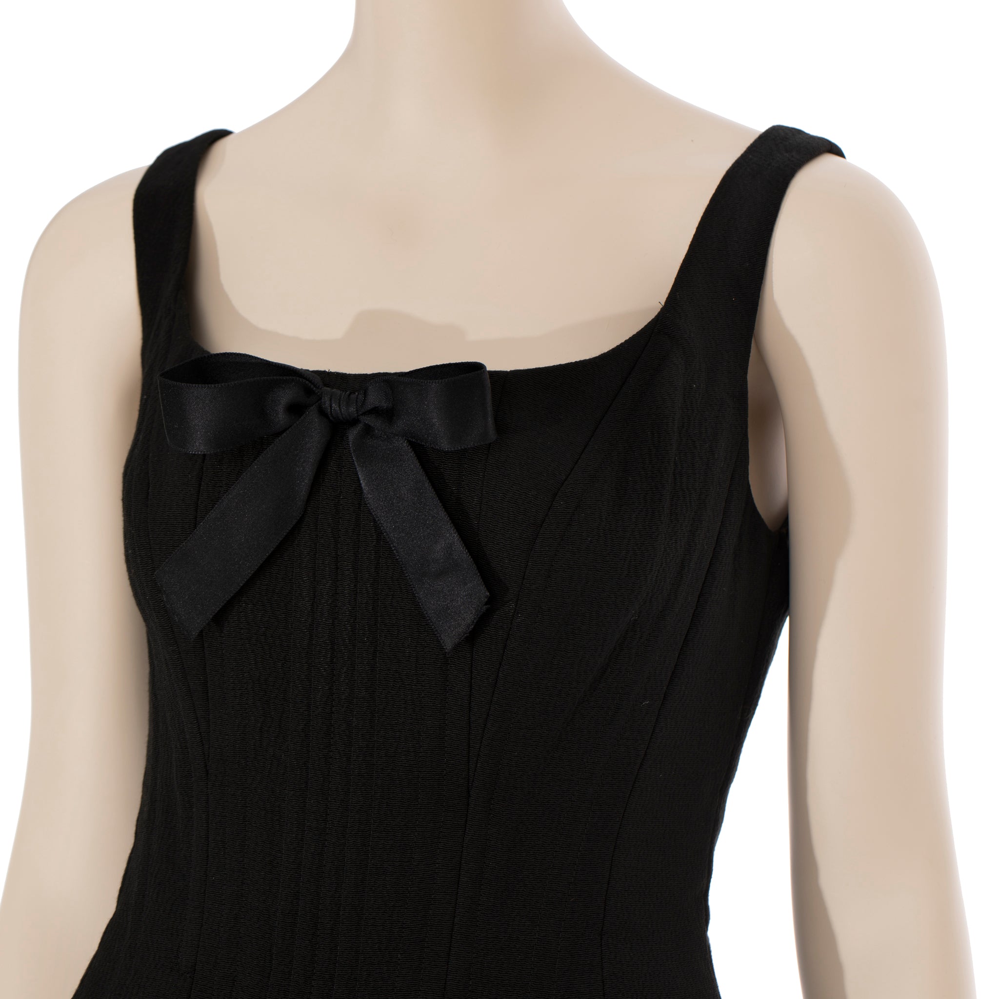 Chanel Vintage Spring/Summer 1993 Black Silk Bow Corset 93P 40 FR