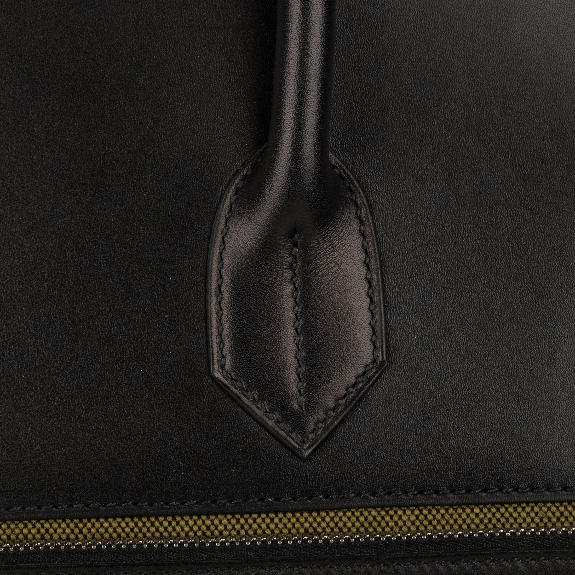 Hermès Haut A Courroies HAC 40cm Cargo Toile Black & Vert Militaire Evercalf Leather Palladium Hardware