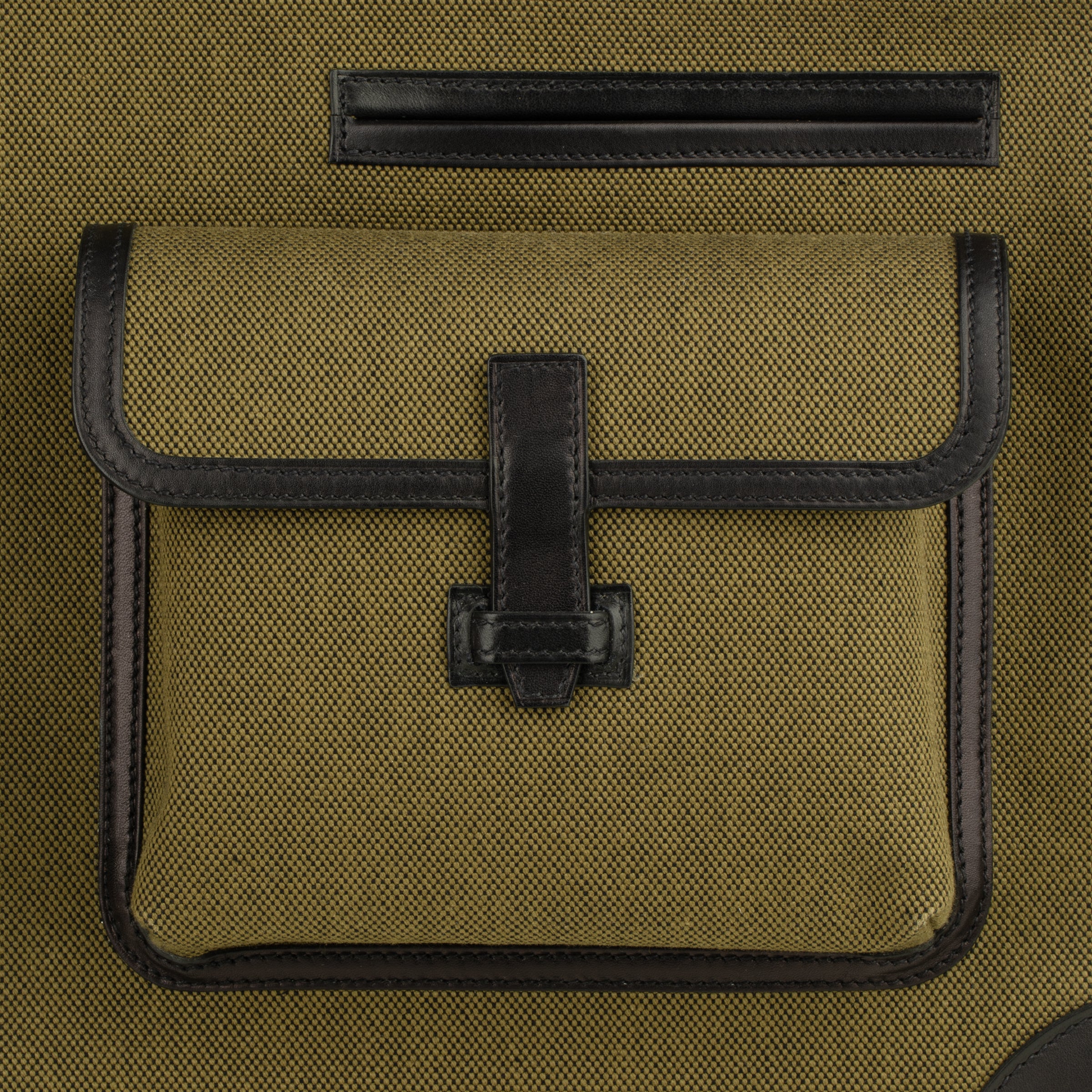 Hermès Haut A Courroies HAC 40cm Cargo Toile Black & Vert Militaire Evercalf Leather Palladium Hardware