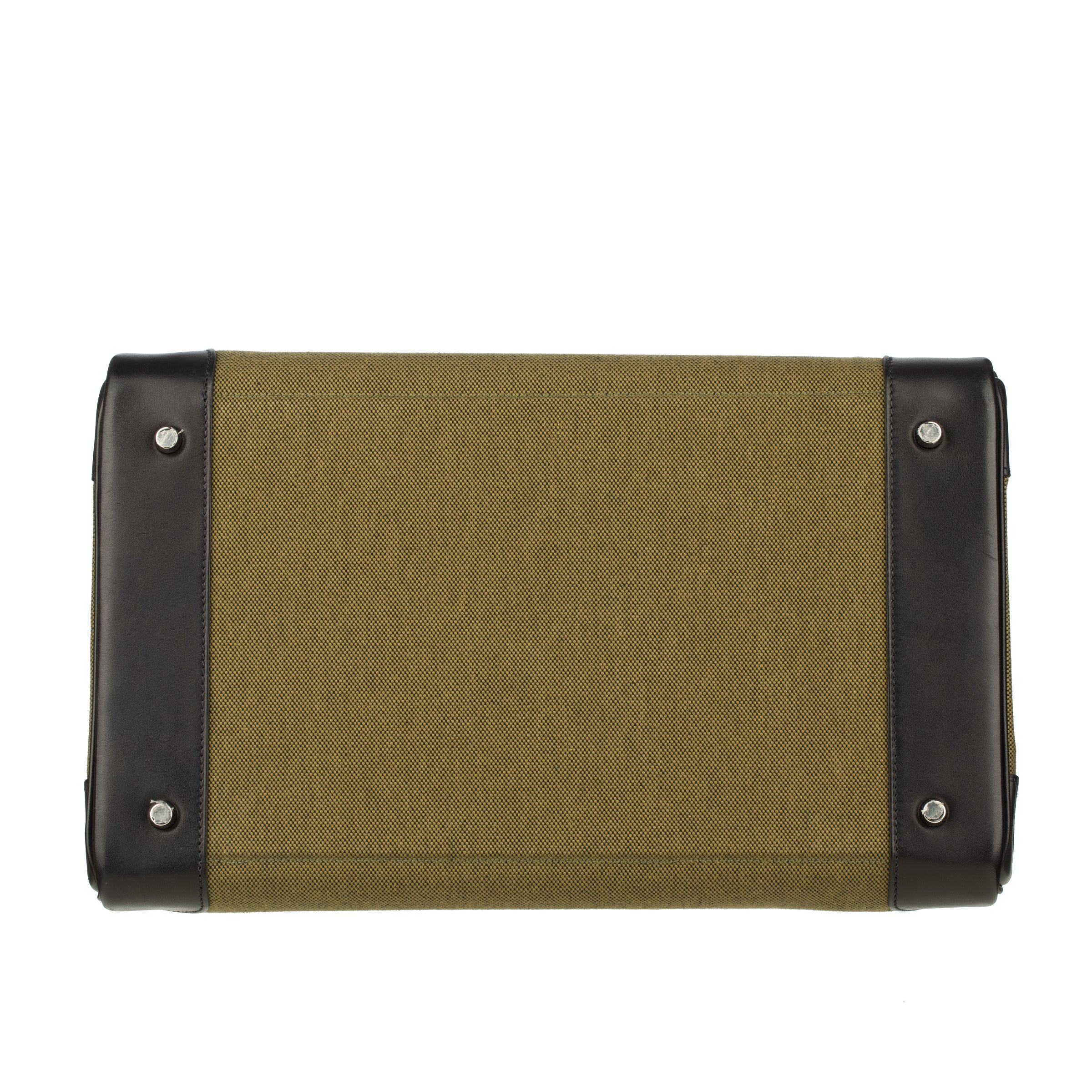 Hermès Haut A Courroies HAC 40cm Cargo Toile Black & Vert Militaire Evercalf Leather Palladium Hardware