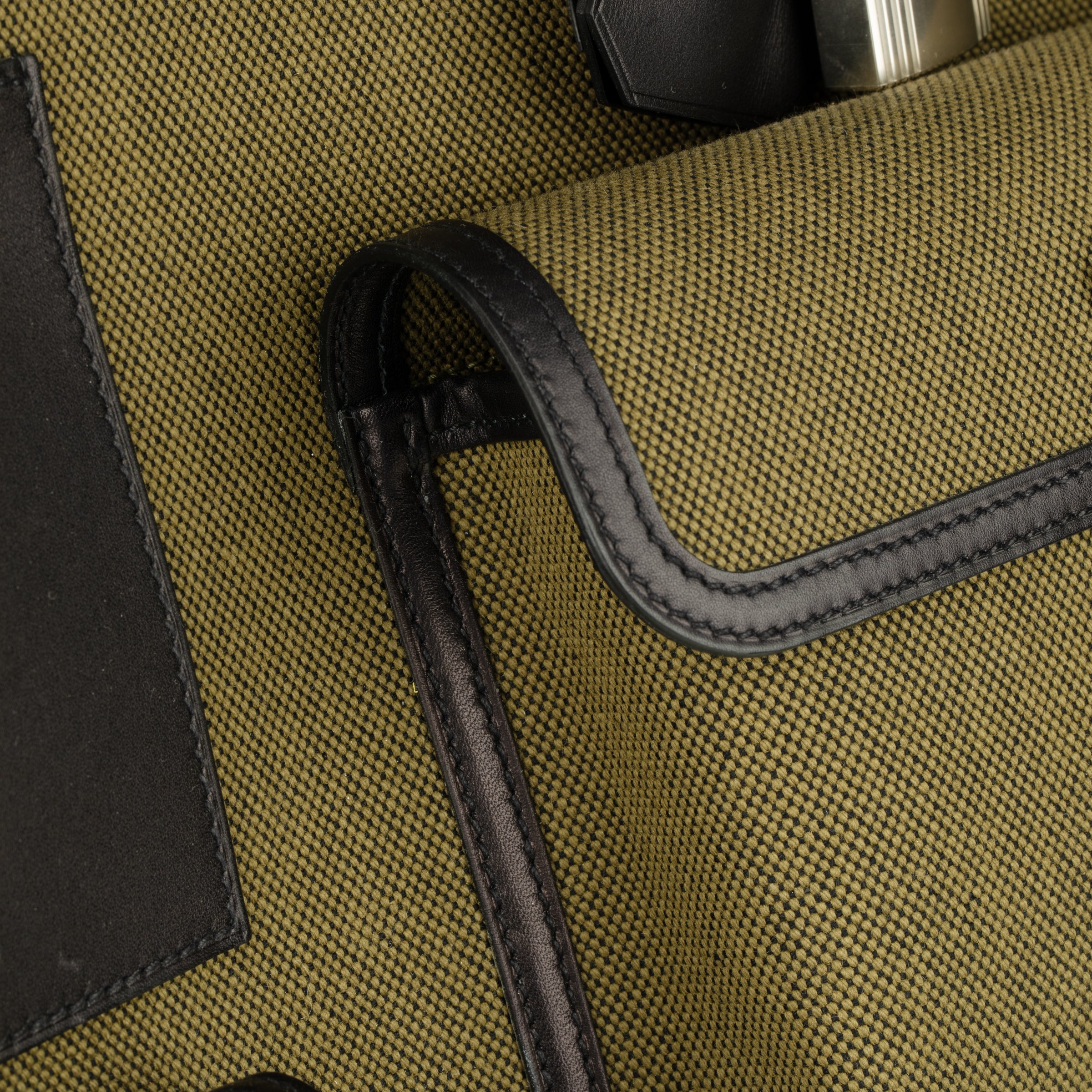 Hermès Haut A Courroies HAC 40cm Cargo Toile Black & Vert Militaire Evercalf Leather Palladium Hardware