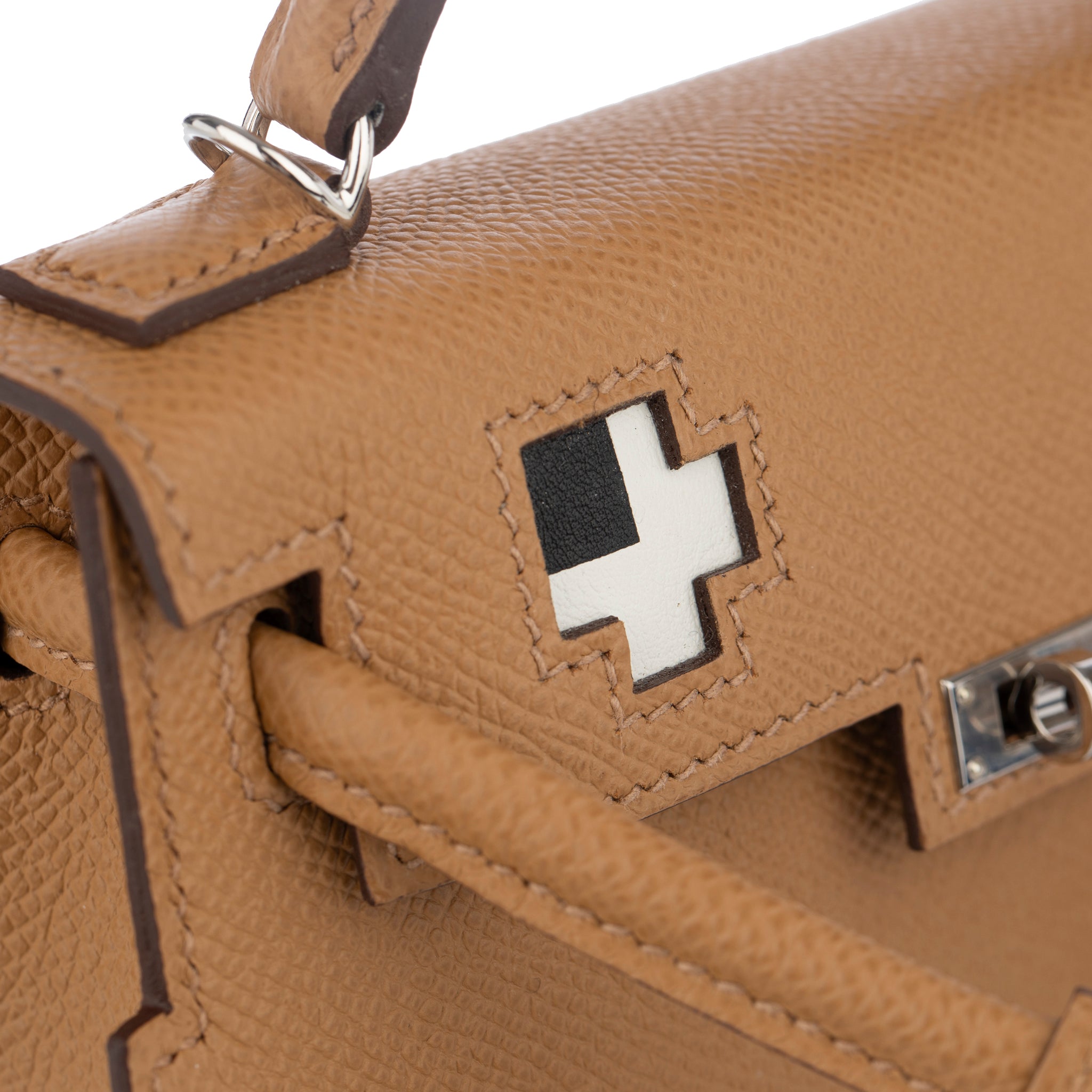 Hermes Mini Kelly Picto Doll Biscuit Epsom Leather Palladium Hardware