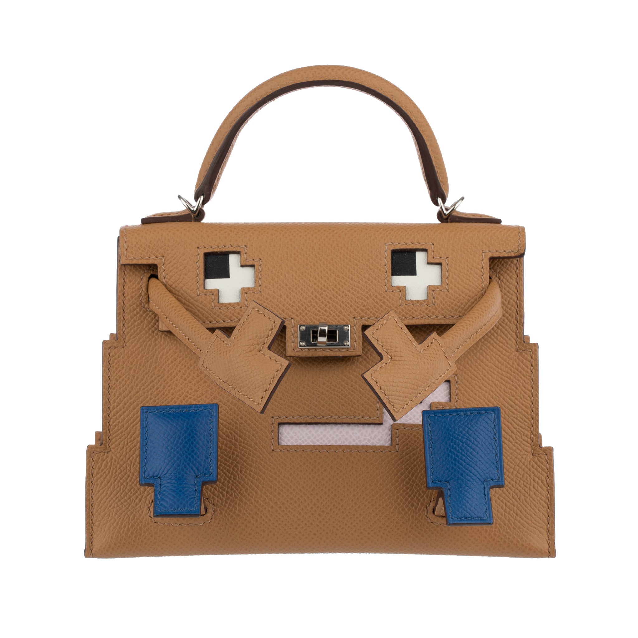Hermes Mini Kelly Picto Doll Biscuit Epsom Leather Palladium Hardware