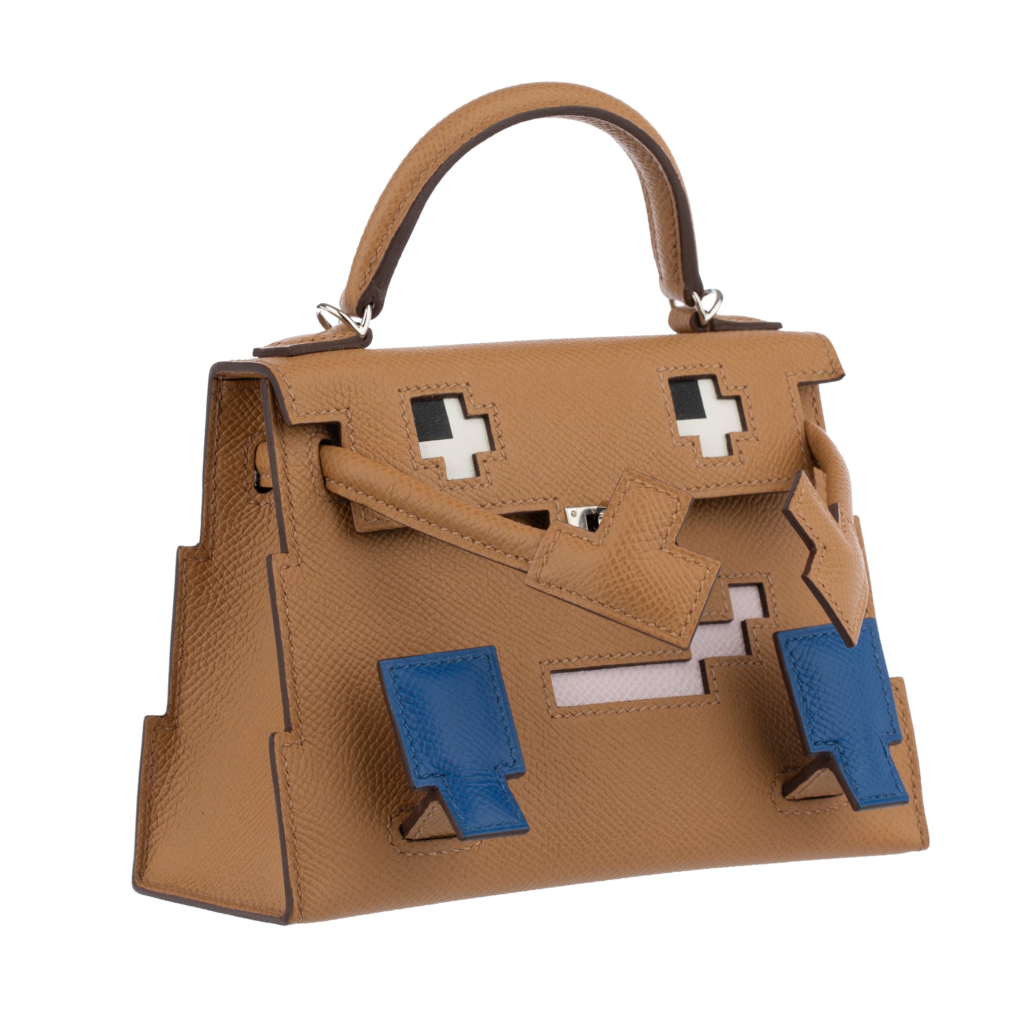 Hermes Mini Kelly Picto Doll Biscuit Epsom Leather Palladium Hardware