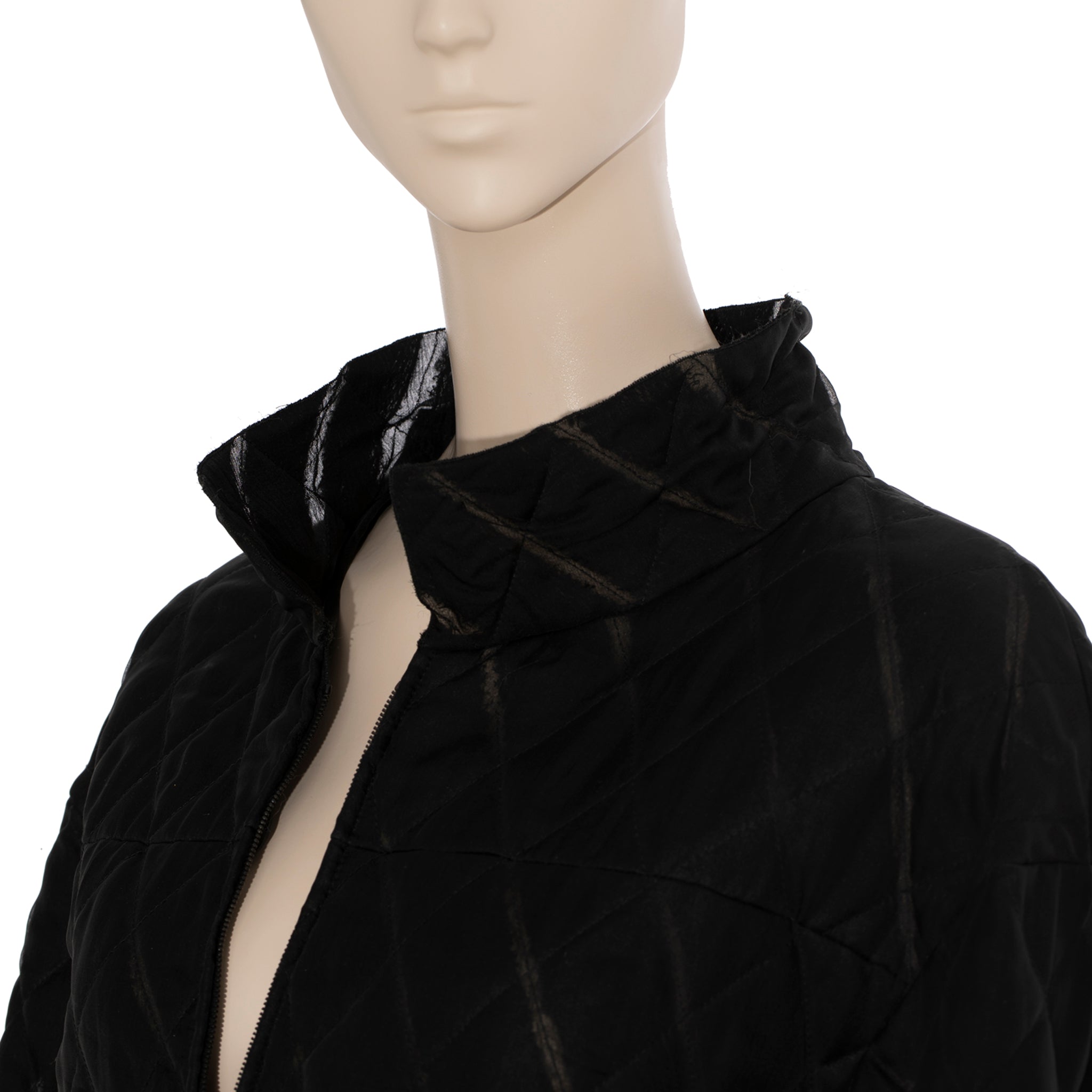 Chanel Quilted Black Jacket With Sheer Organza Skirting 42 FR