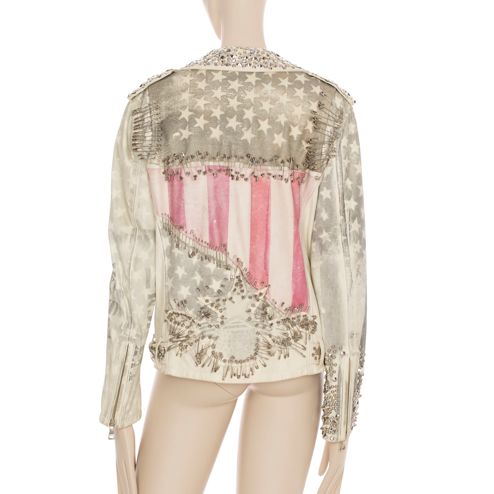 Balmain By Christophe Decarnin Studded Leather Biker Jacket 42 FR