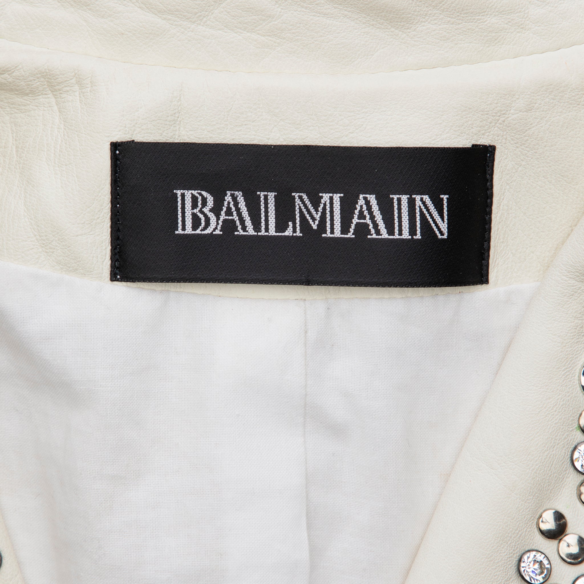 Balmain By Christophe Decarnin Studded Leather Biker Jacket 42 FR