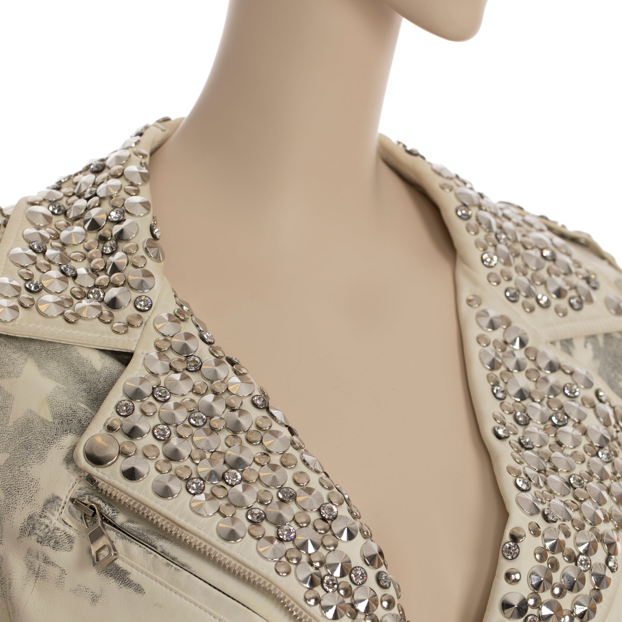 Balmain By Christophe Decarnin Studded Leather Biker Jacket 42 FR