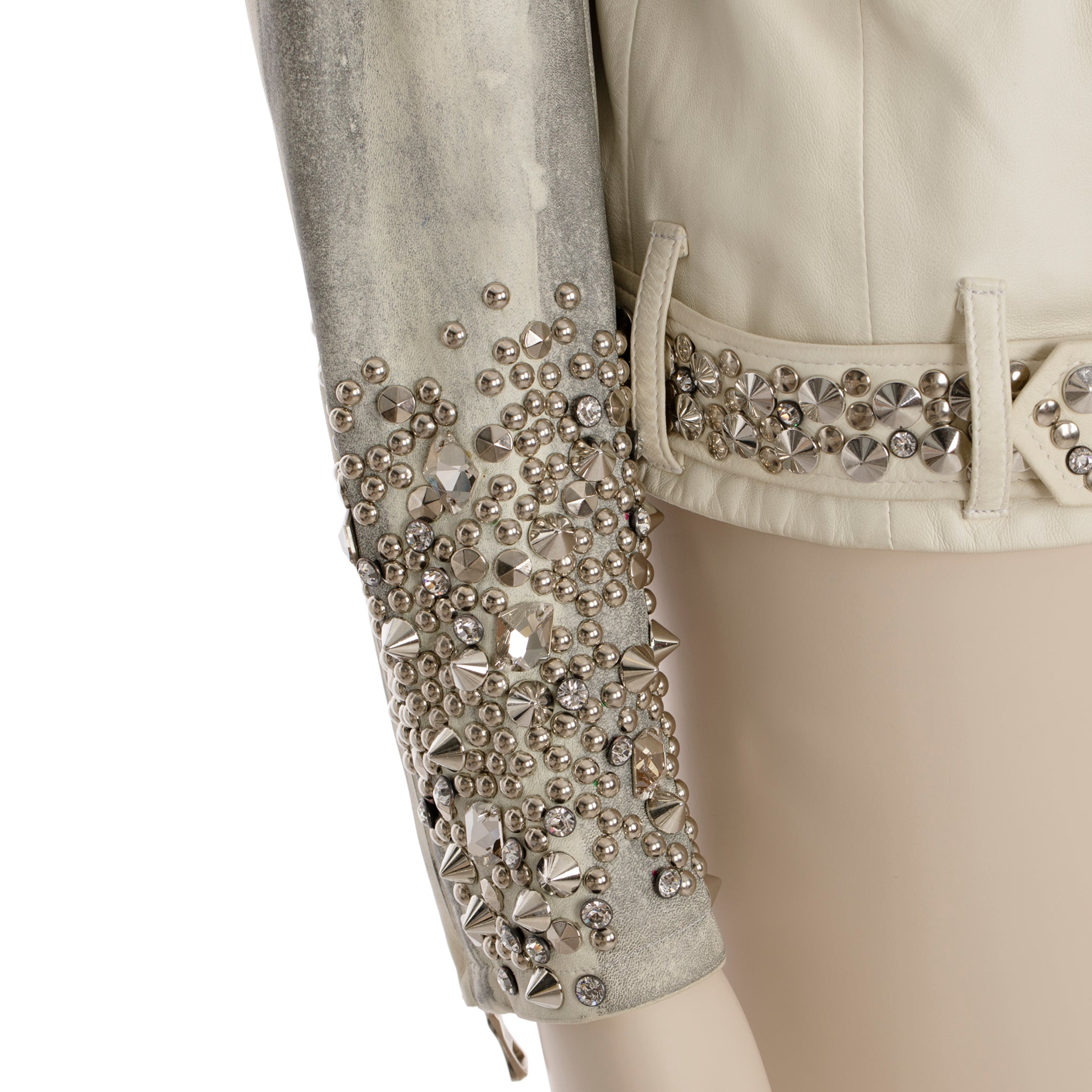 Balmain By Christophe Decarnin Studded Leather Biker Jacket 42 FR