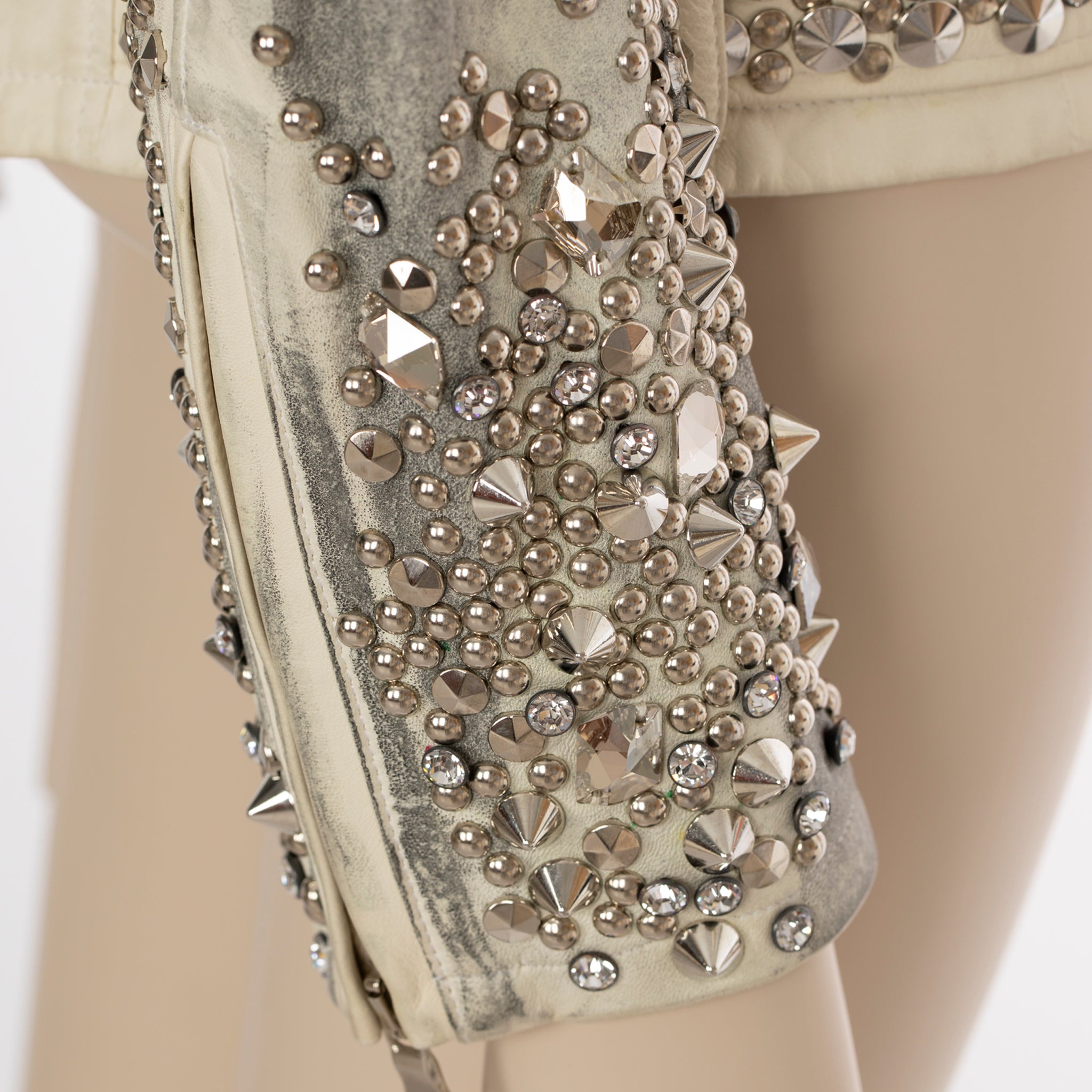 Balmain By Christophe Decarnin Studded Leather Biker Jacket 42 FR