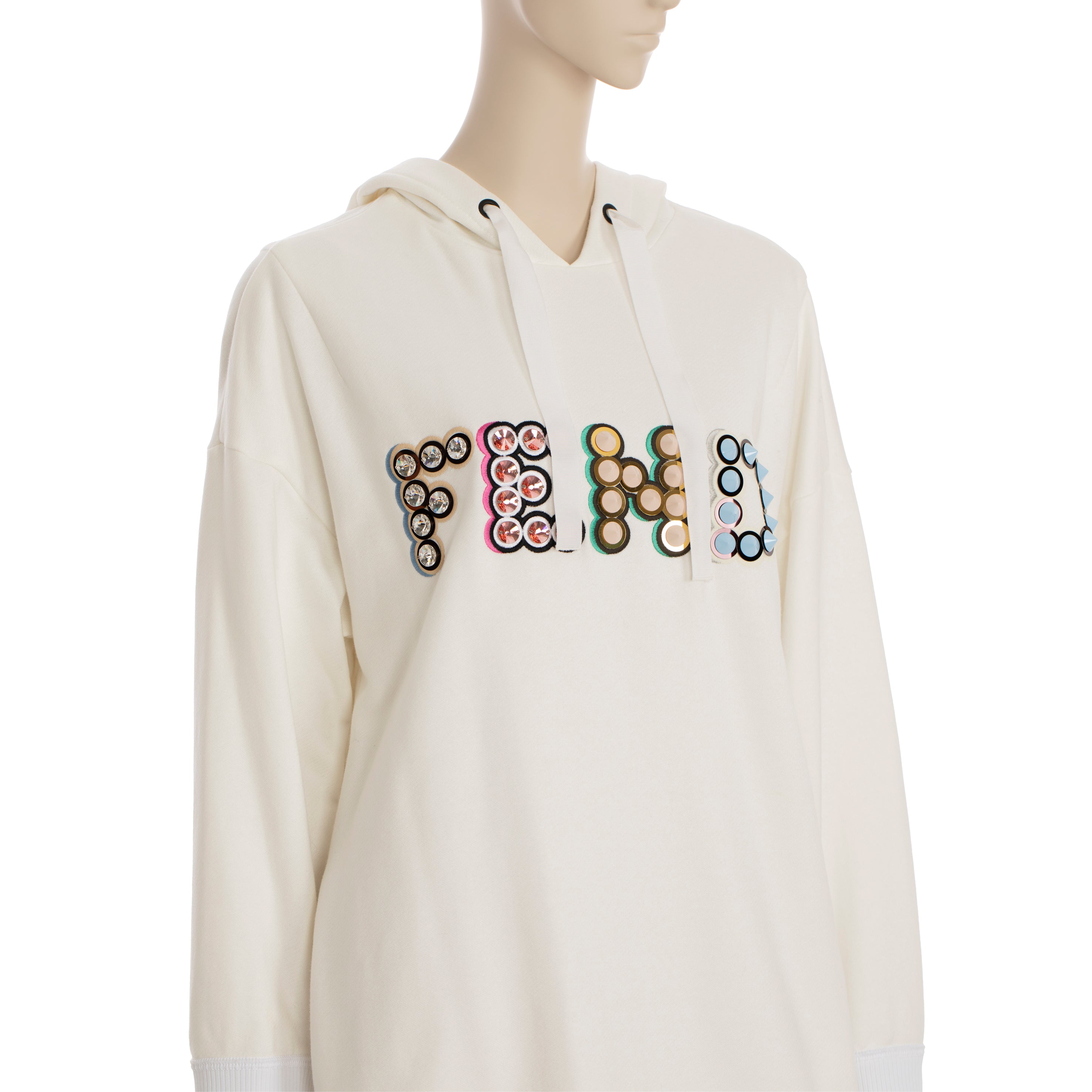 Fendi Oversized Hooded Sweater With Logo Details 38 IT