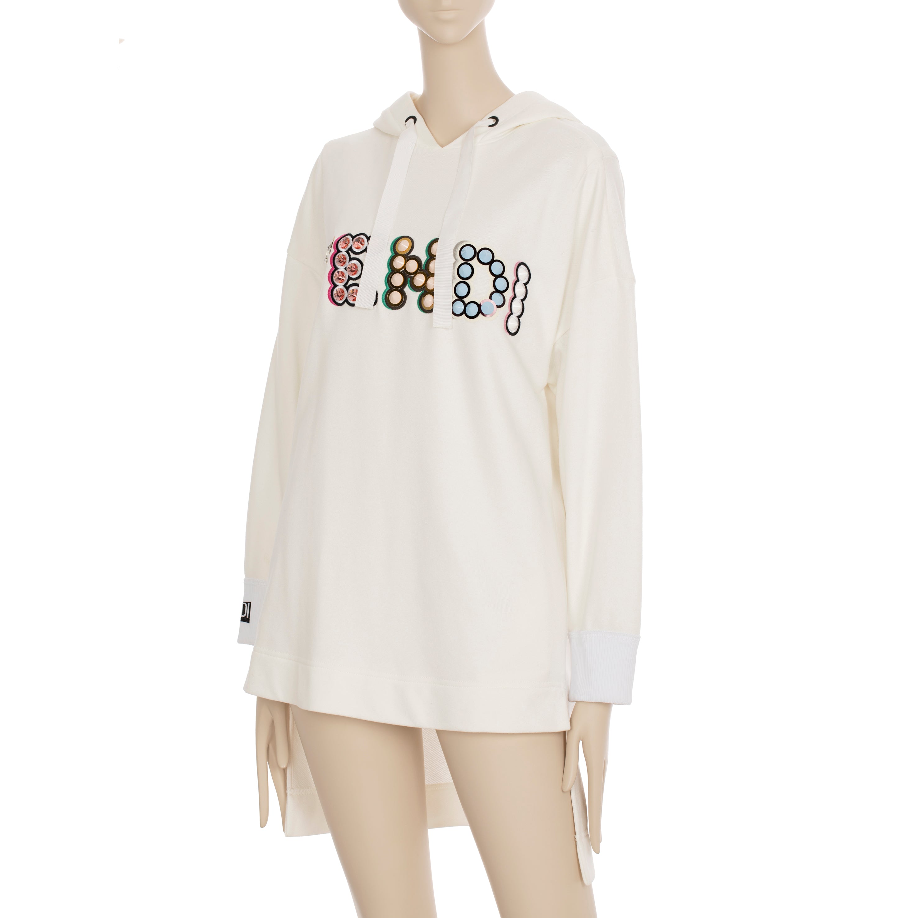 Fendi Oversized Hooded Sweater With Logo Details 38 IT