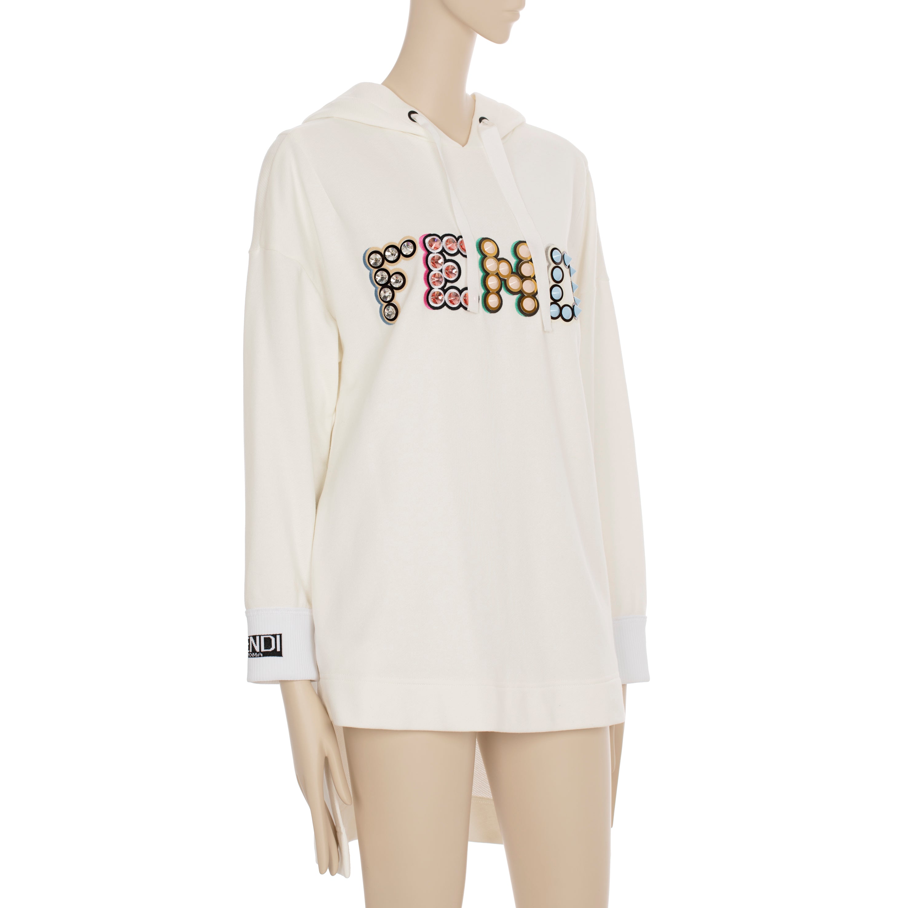 Fendi Oversized Hooded Sweater With Logo Details 38 IT