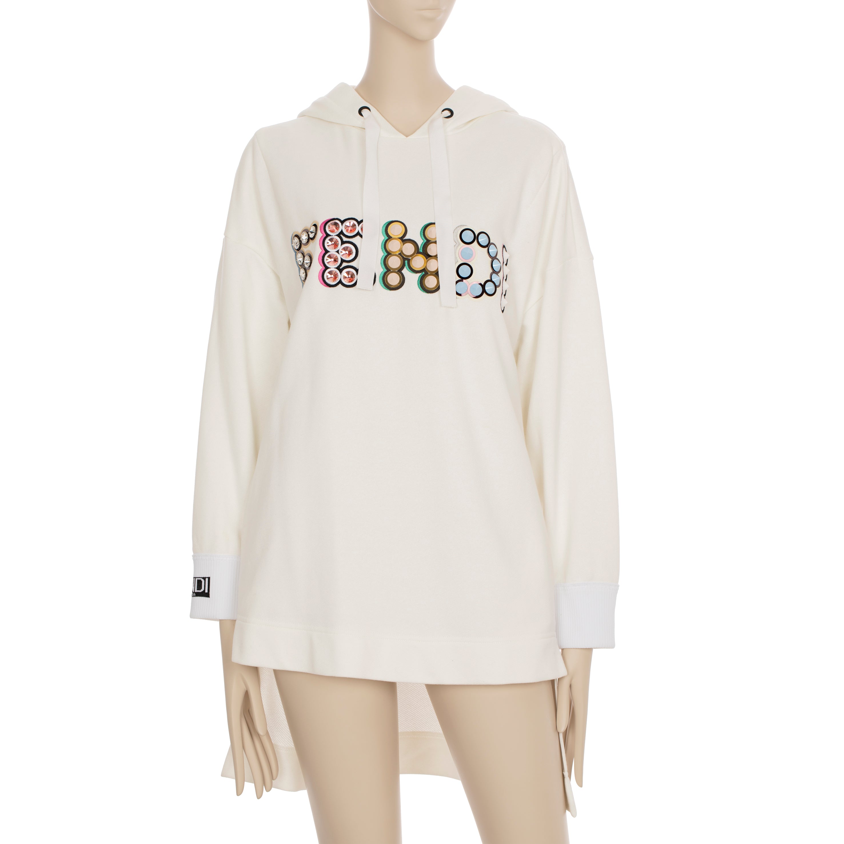 Fendi Oversized Hooded Sweater With Logo Details 38 IT