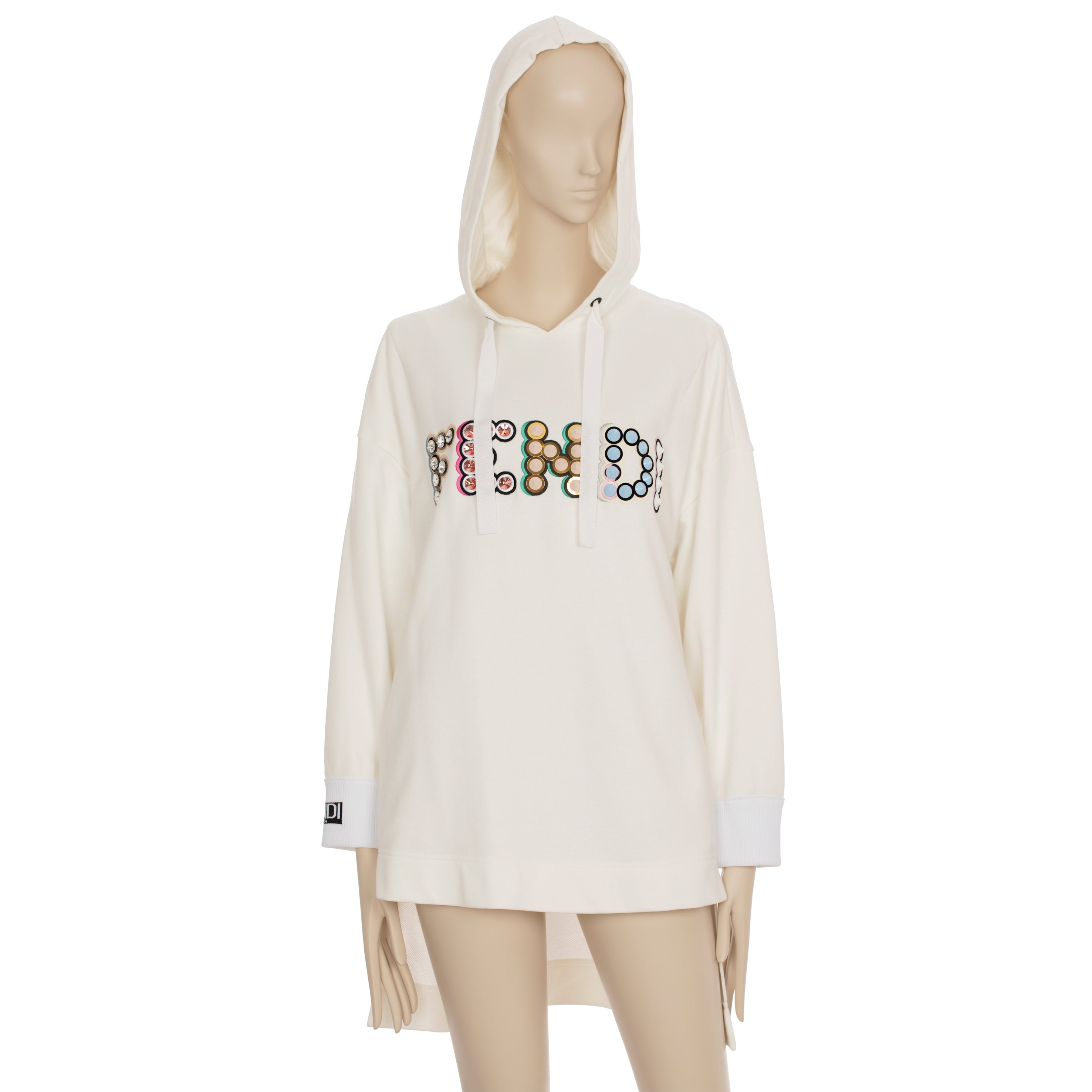 Fendi Oversized Hooded Sweater With Logo Details 38 IT