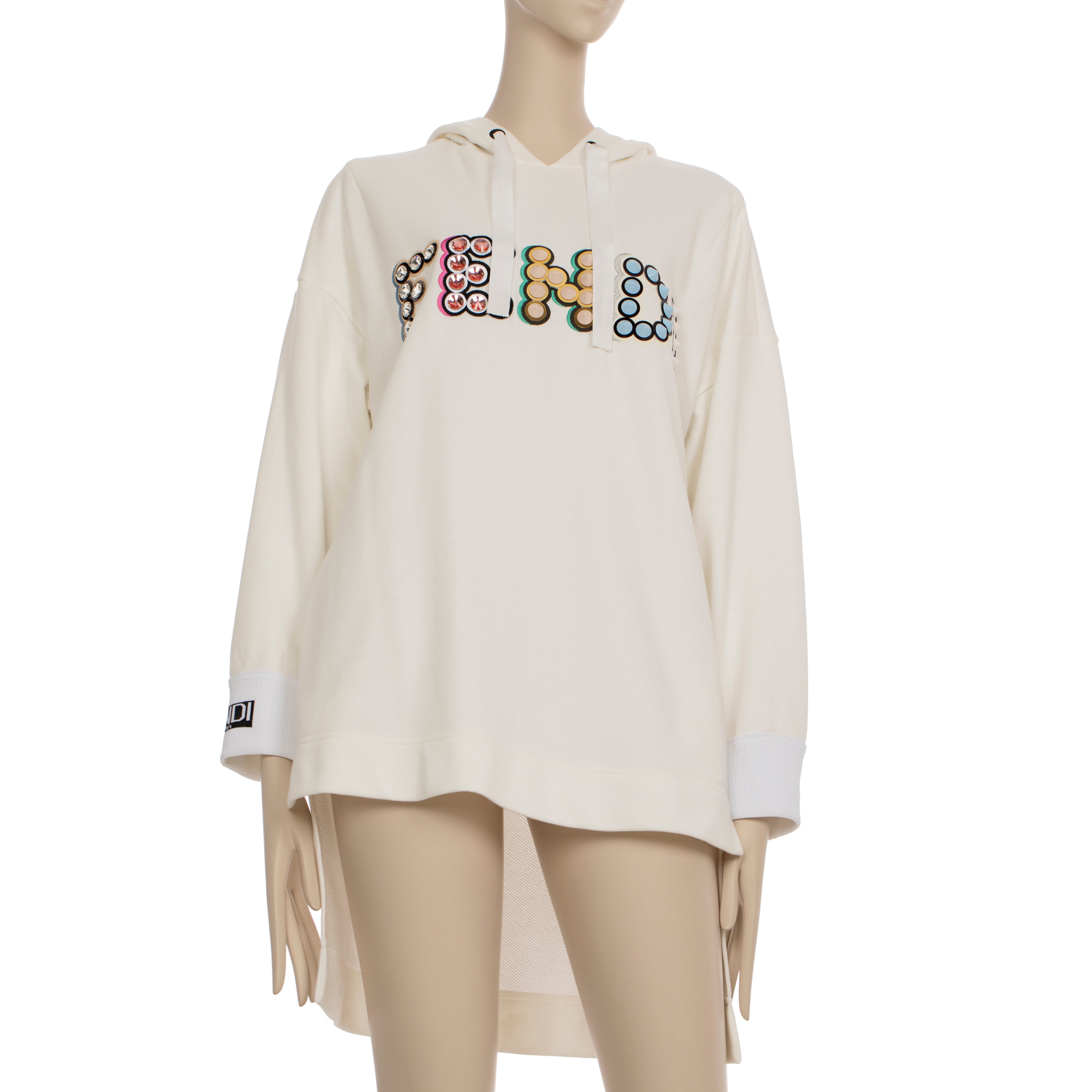 Fendi Oversized Hooded Sweater With Logo Details 38 IT