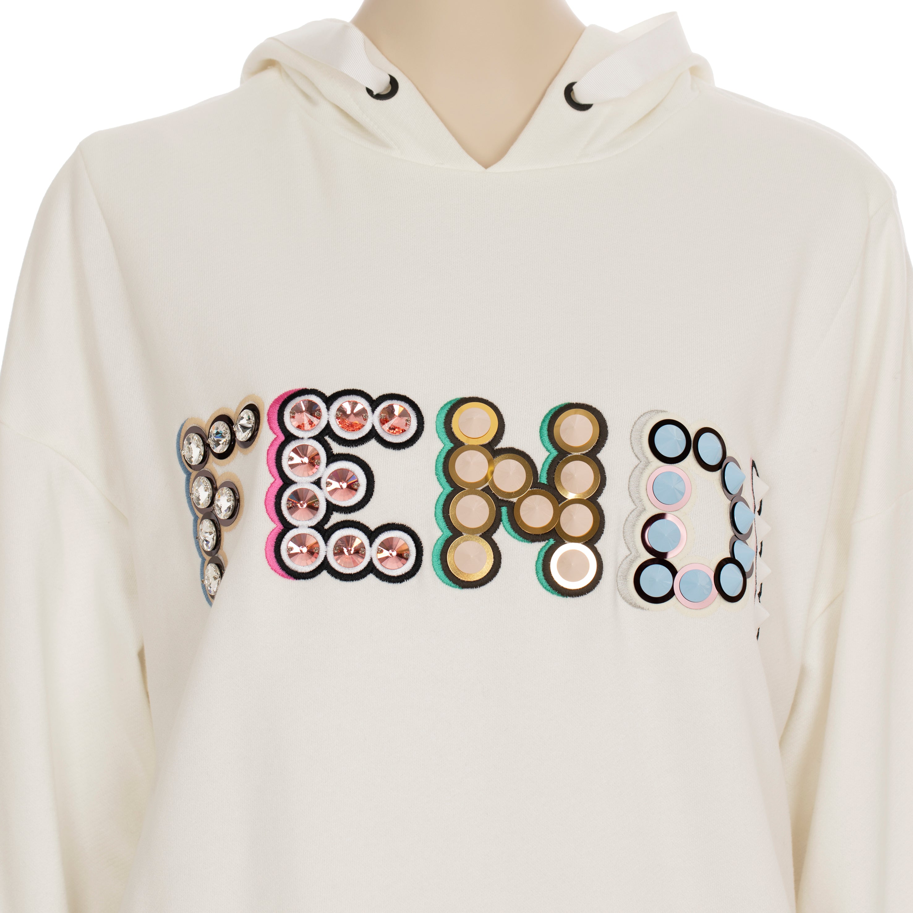 Fendi Oversized Hooded Sweater With Logo Details 38 IT