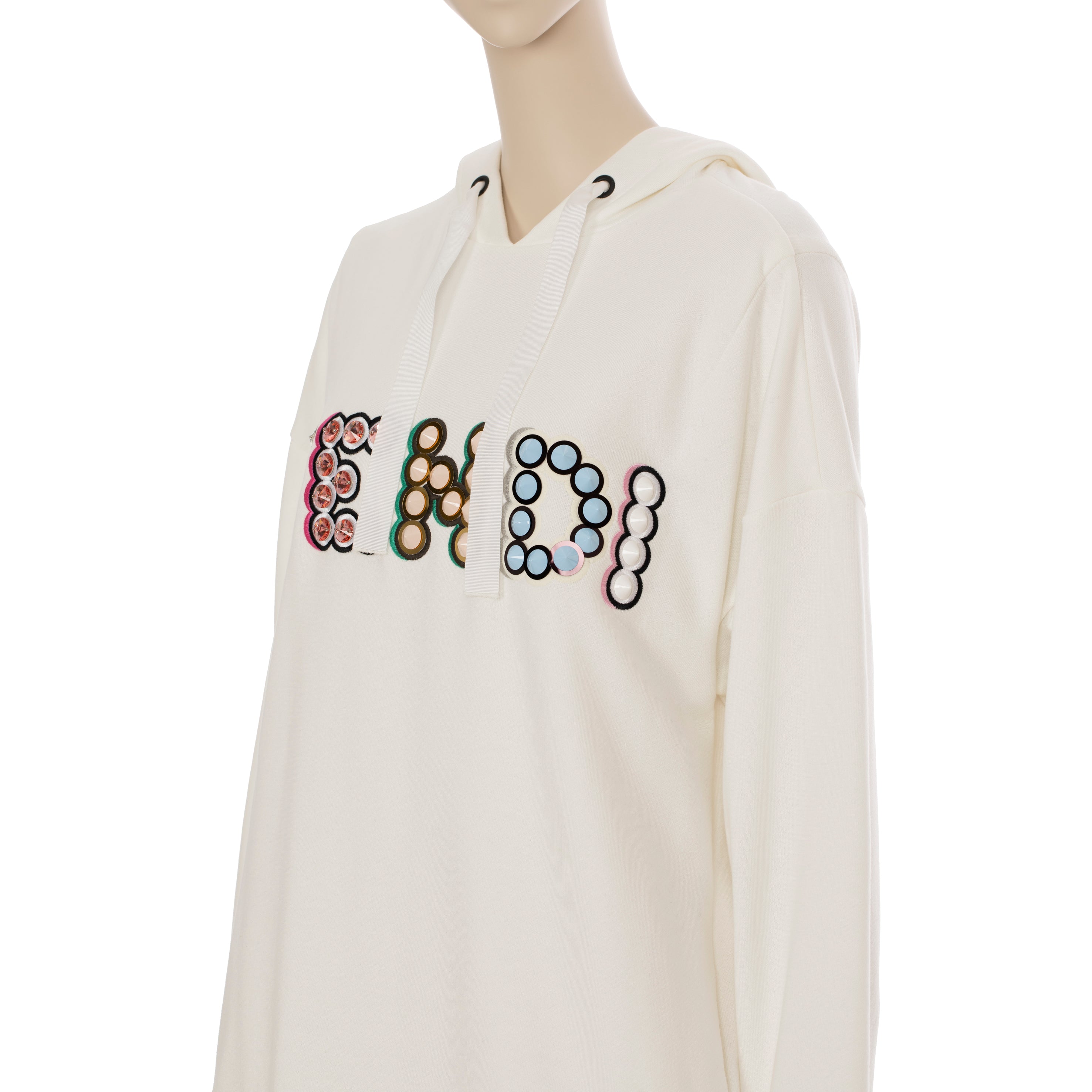 Fendi Oversized Hooded Sweater With Logo Details 38 IT