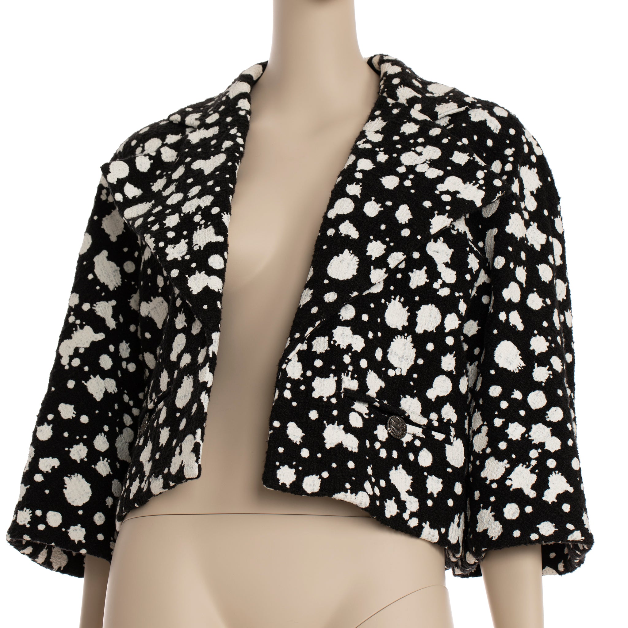 Chanel Black & White Crop Jacket 38 FR
