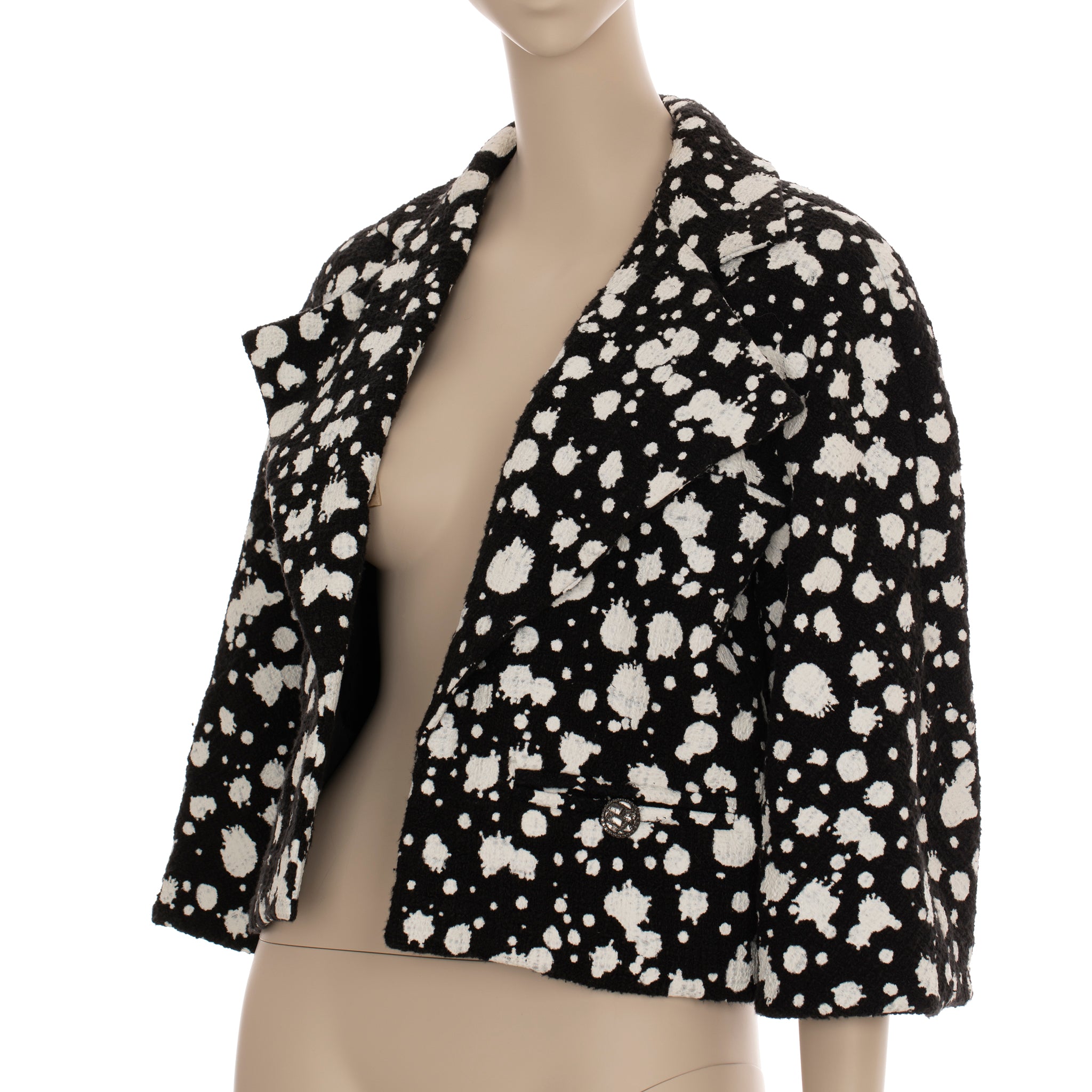 Chanel Black & White Crop Jacket 38 FR