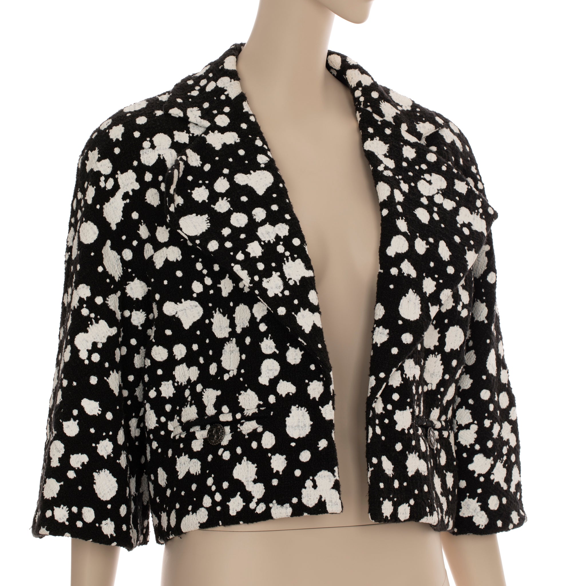 Chanel Black & White Crop Jacket 38 FR