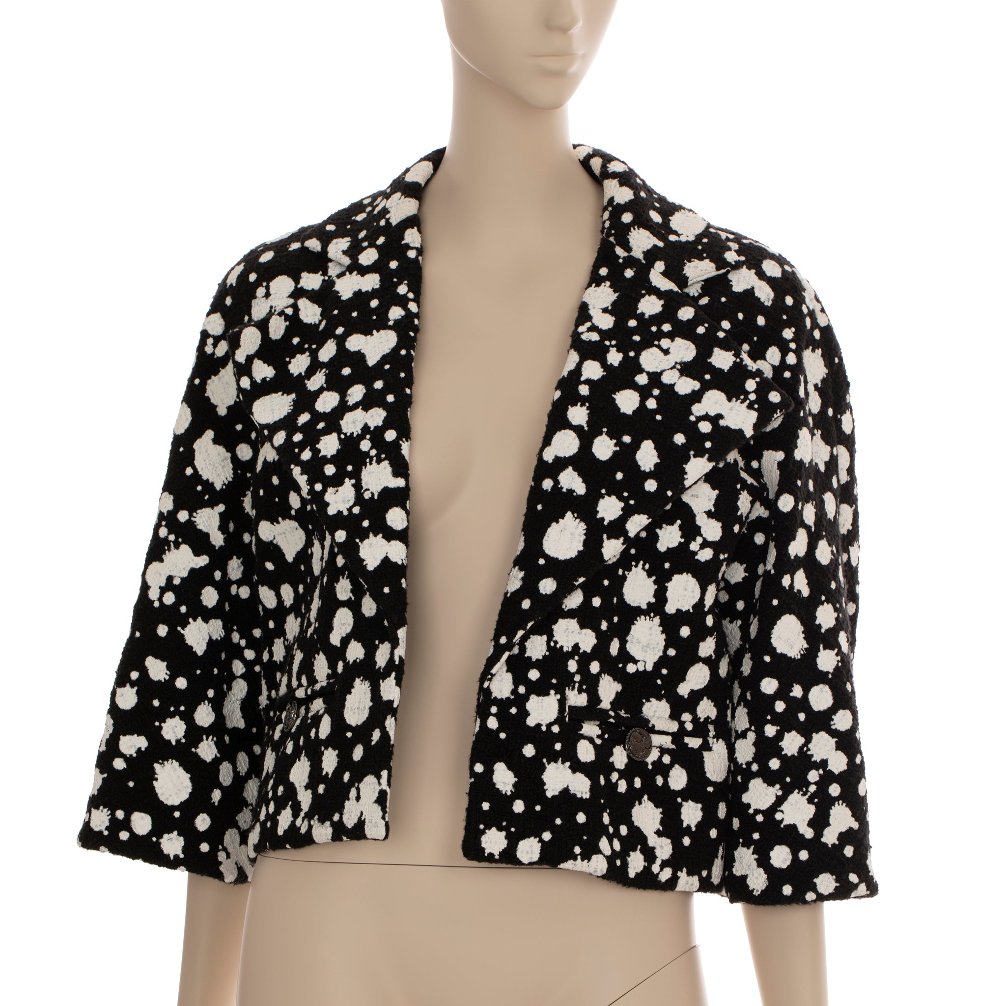 Chanel Black & White Crop Jacket 38 FR