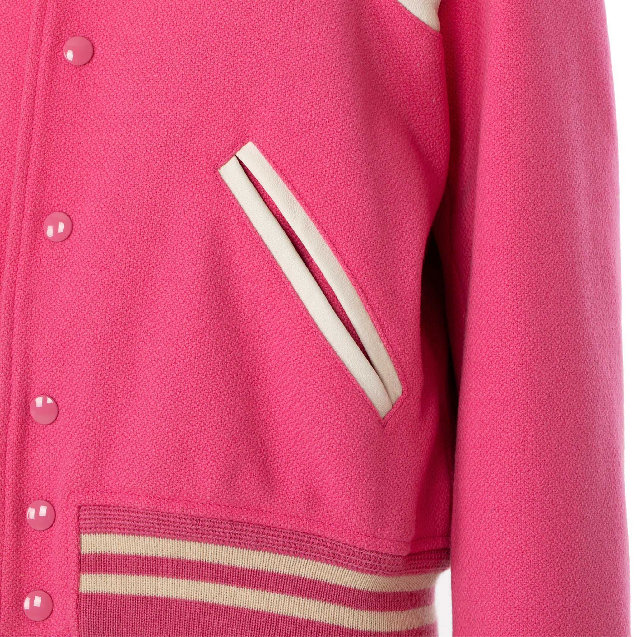 Yves Saint Laurent Pink Varsity Jacket 42 FR