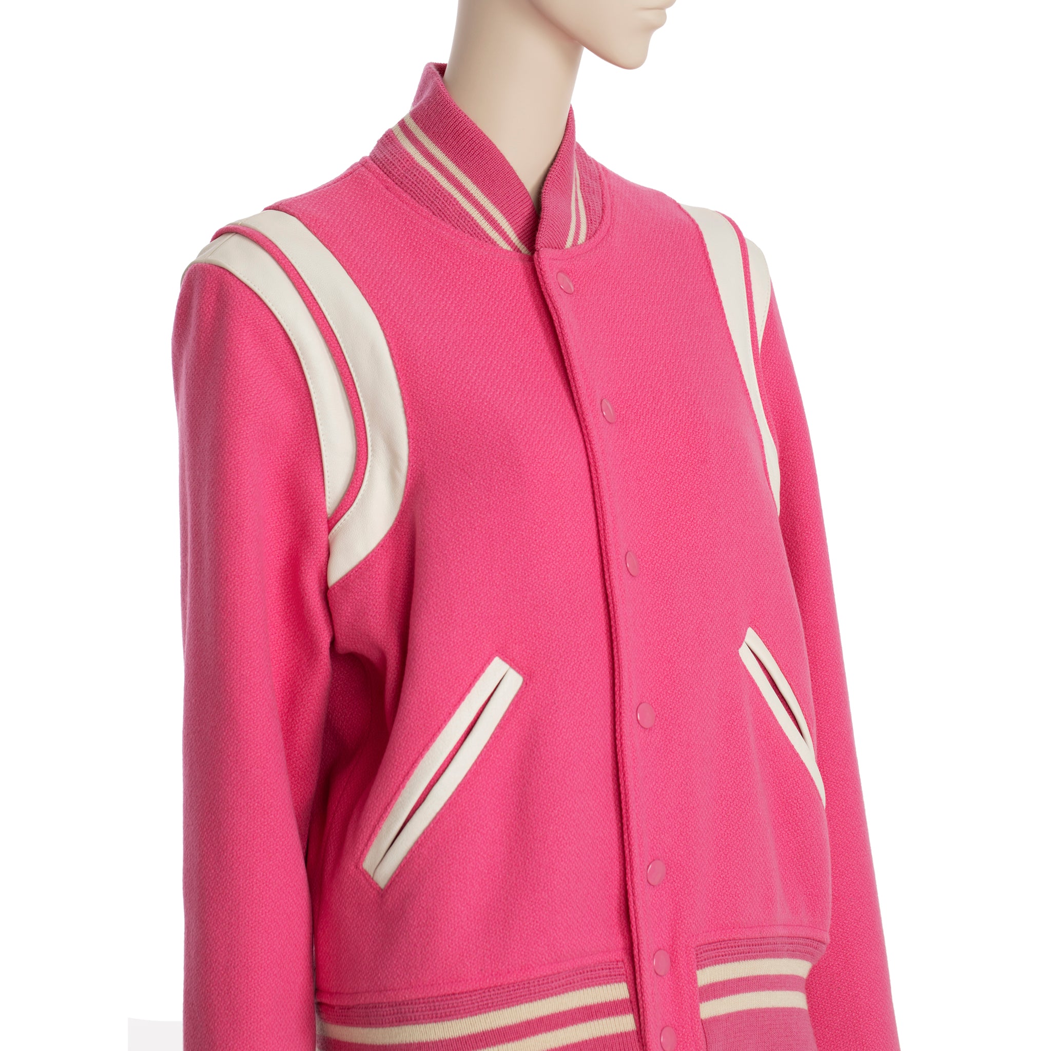 Yves Saint Laurent Pink Varsity Jacket 42 FR