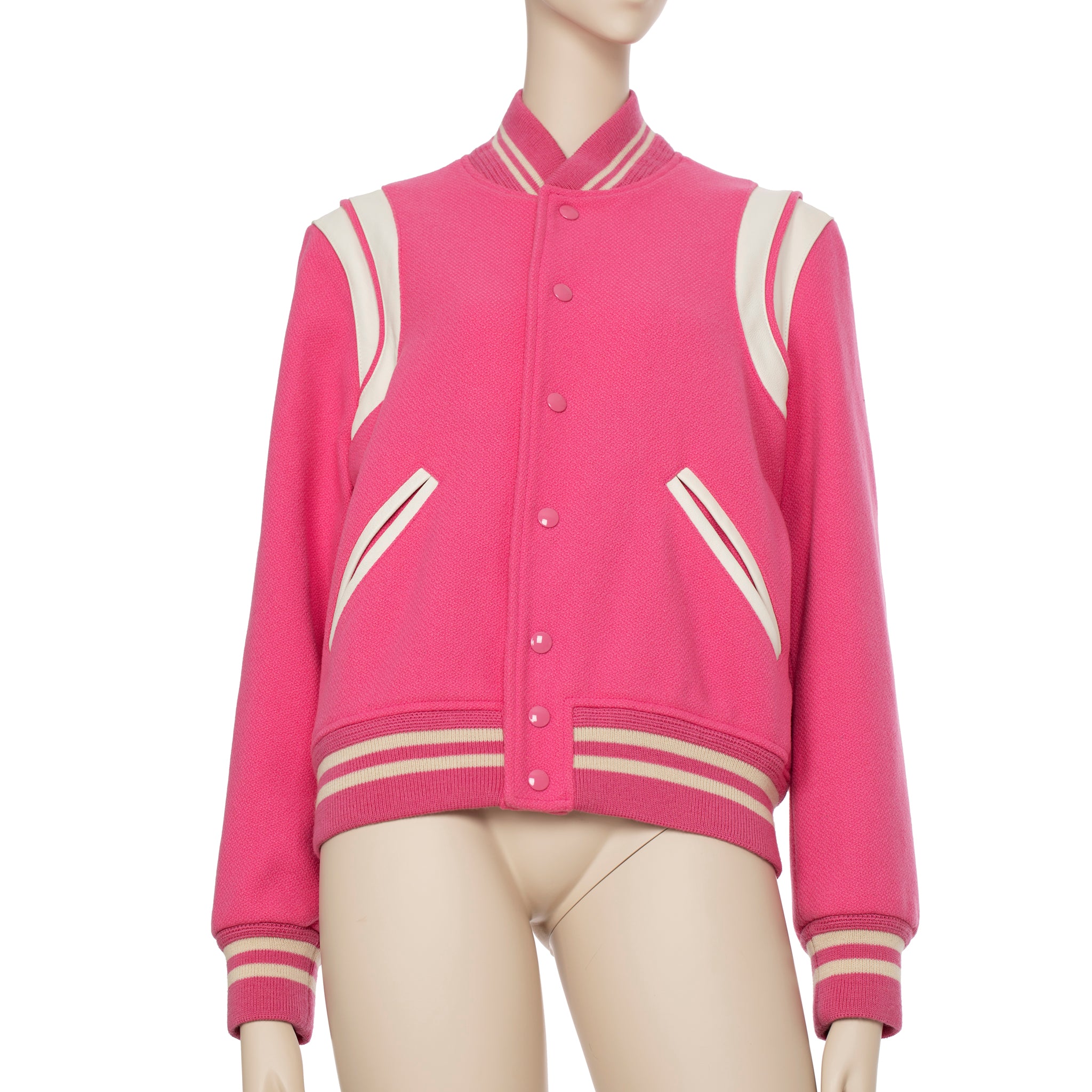 Yves Saint Laurent Pink Varsity Jacket 42 FR