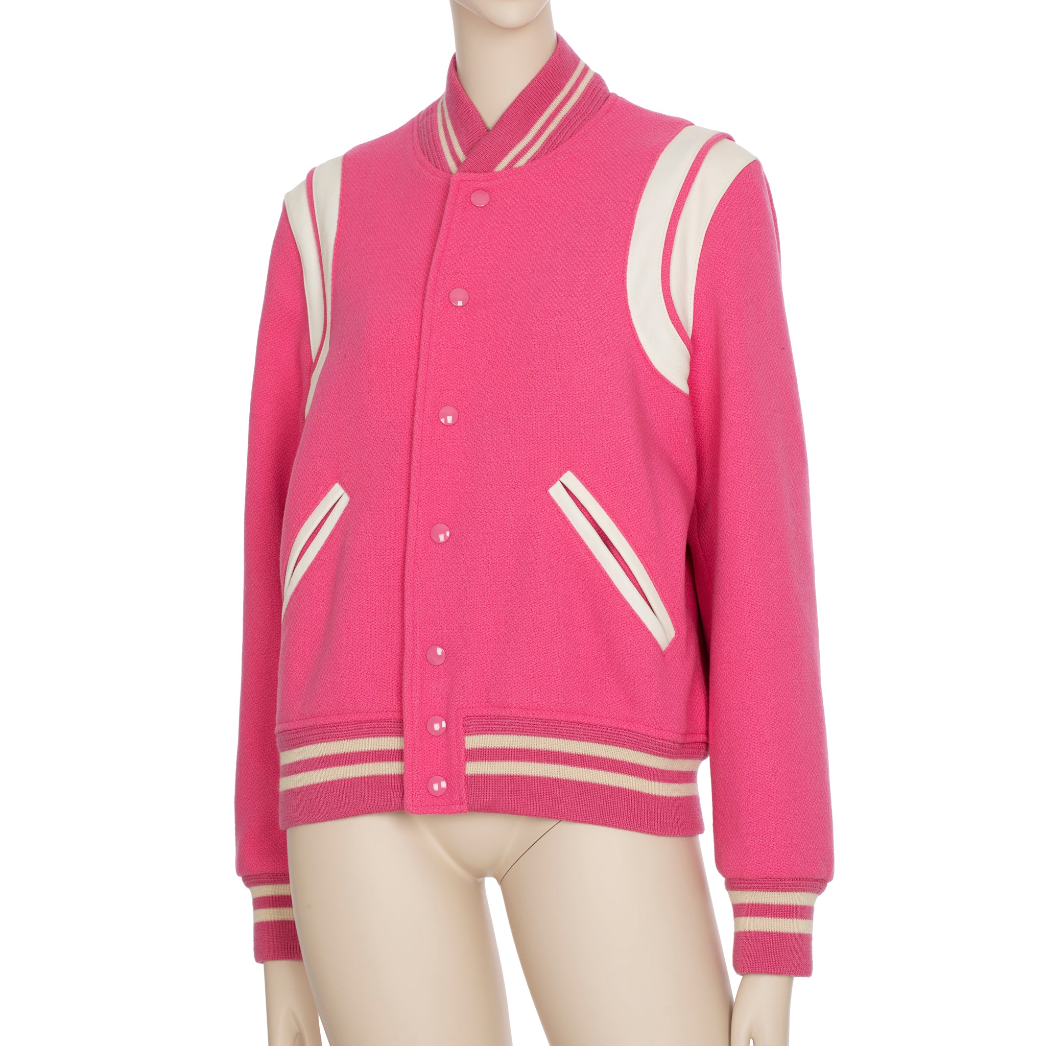 Yves Saint Laurent Pink Varsity Jacket 42 FR