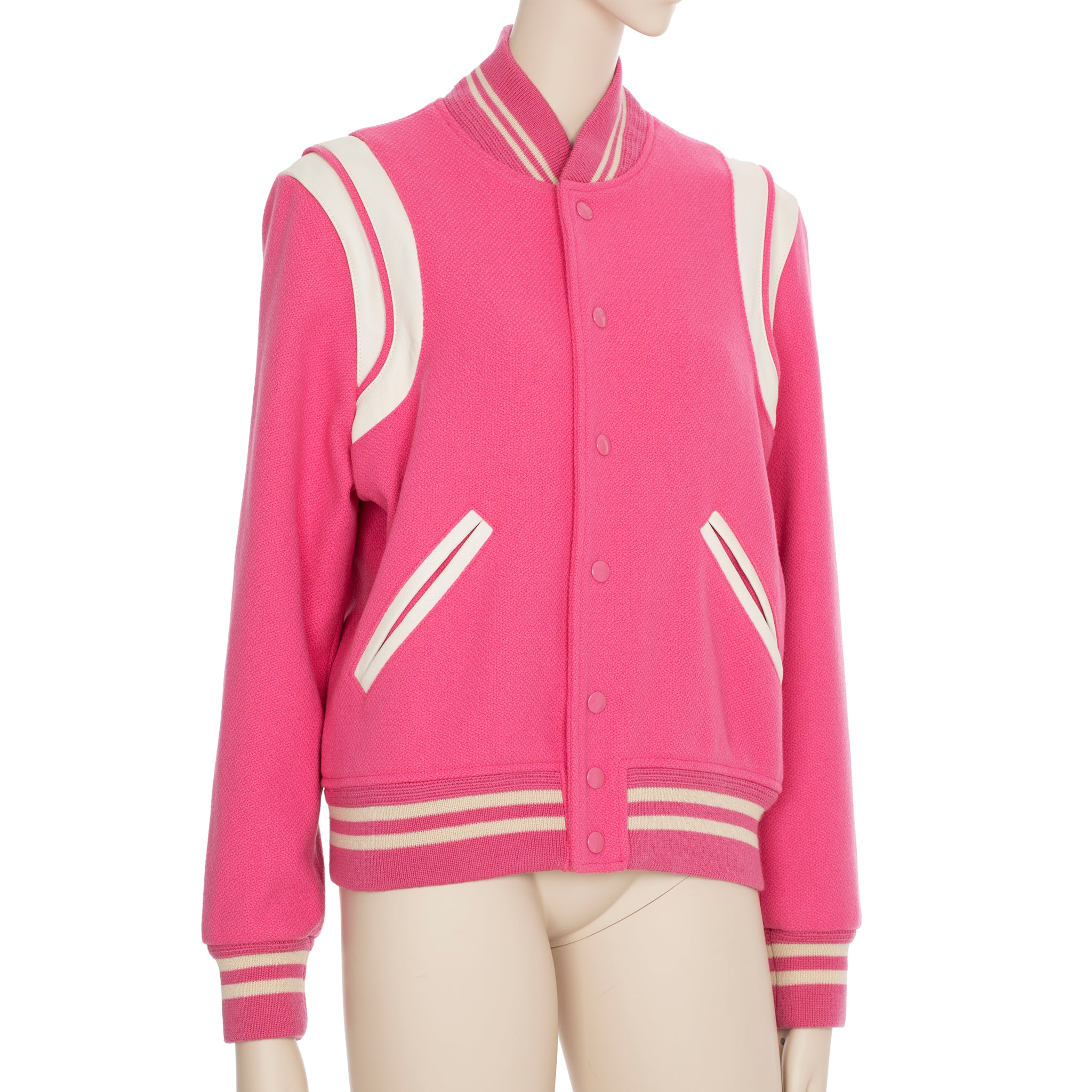 Yves Saint Laurent Pink Varsity Jacket 42 FR