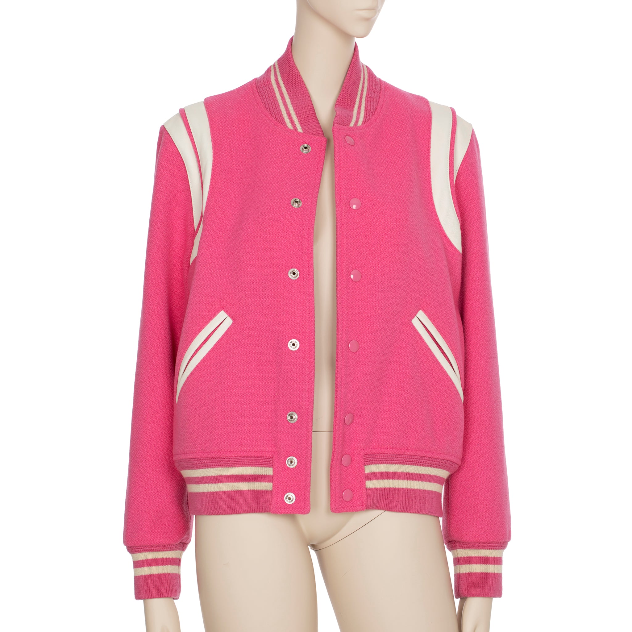 Yves Saint Laurent Pink Varsity Jacket 42 FR