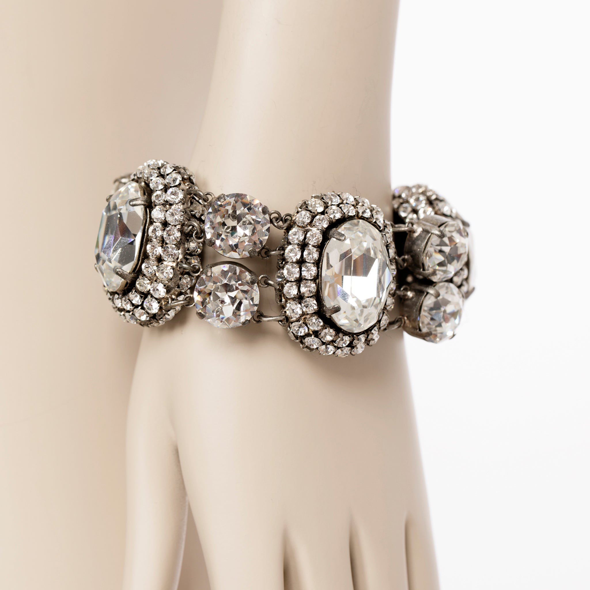 Balenciaga Edition Vintage Oval Crystal Rhinestone Cuff