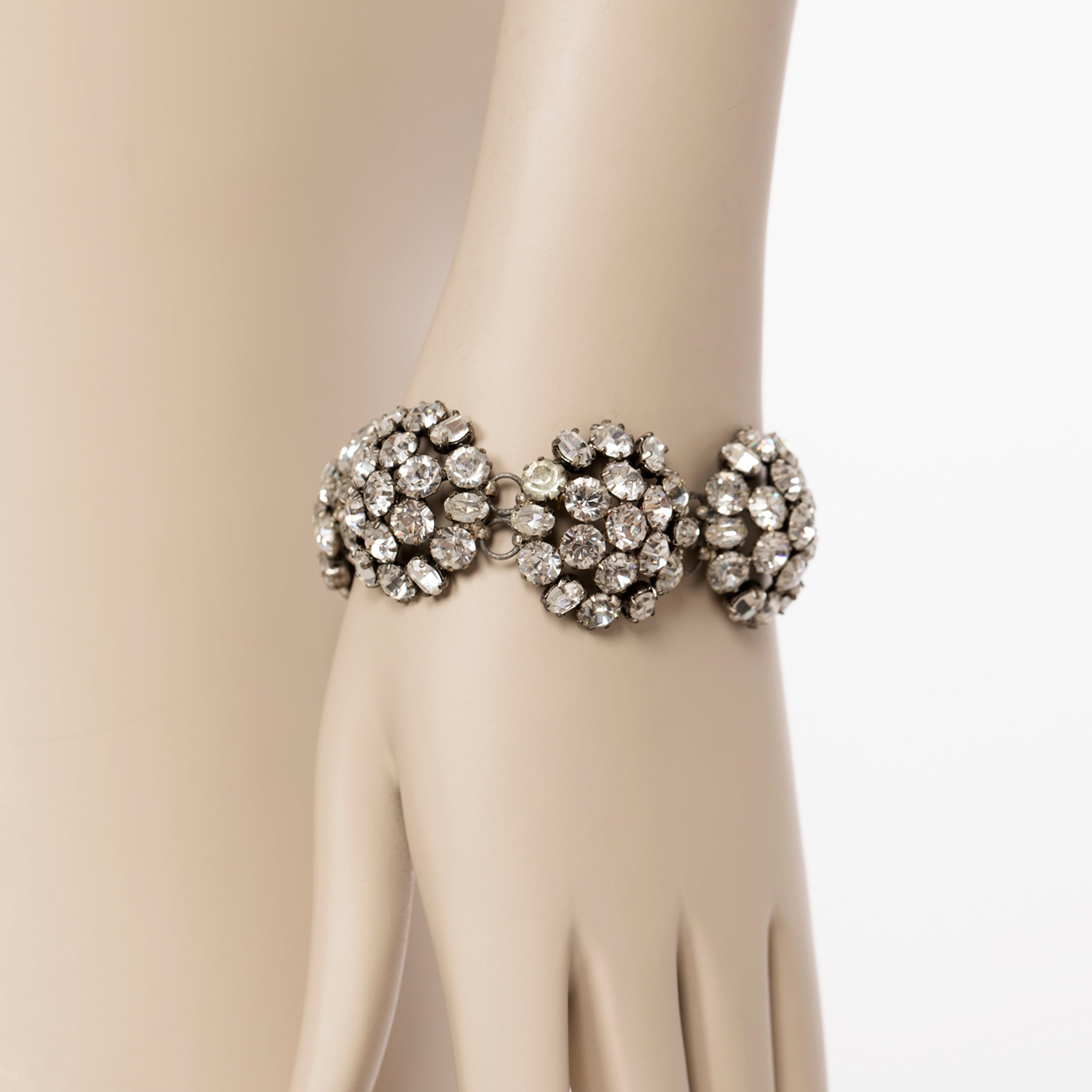 Balenciaga Edition Vintage Dome Crystal Rhinestone Cuff