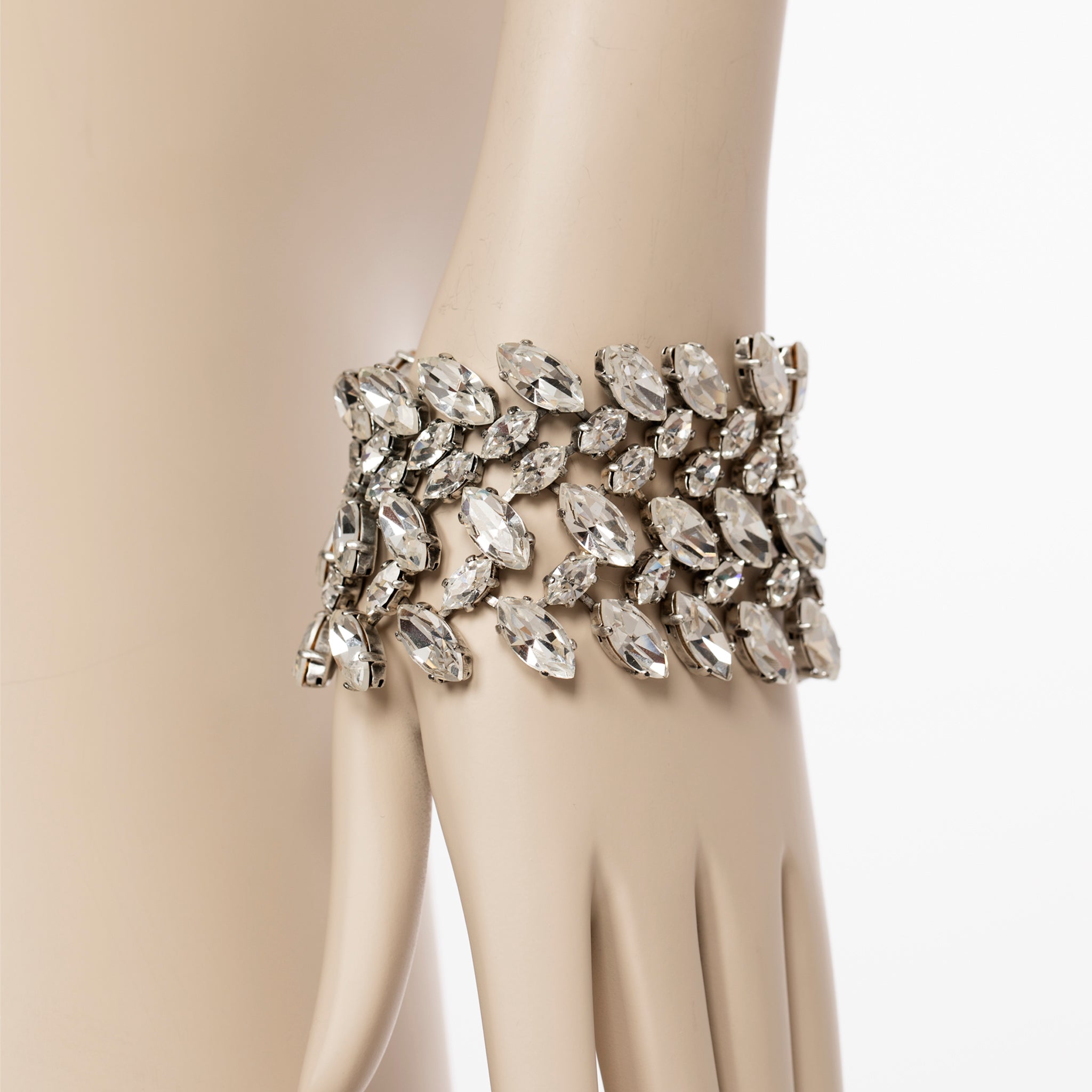 Balenciaga Edition Vintage Marquise Crystal Rhinestone Cuff