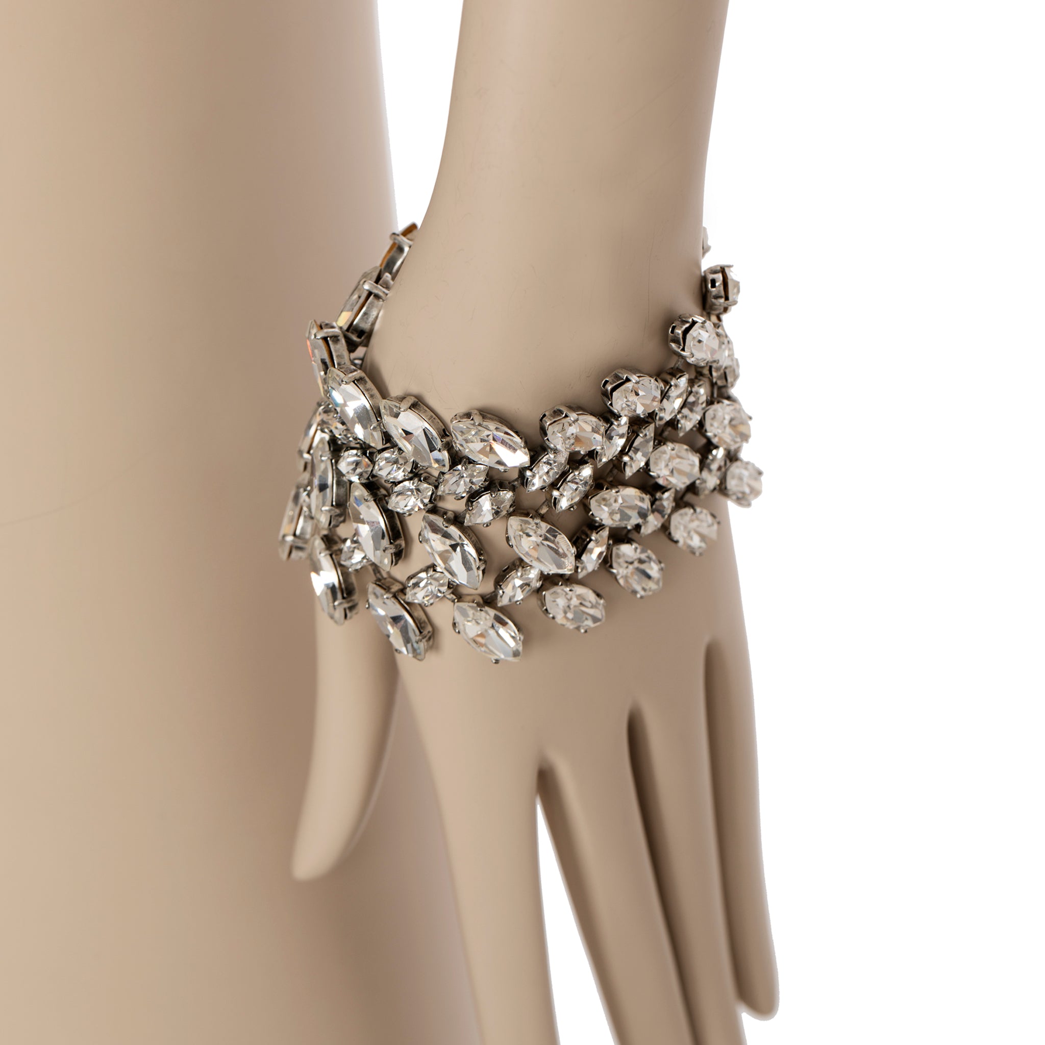 Balenciaga Edition Vintage Marquise Crystal Rhinestone Cuff