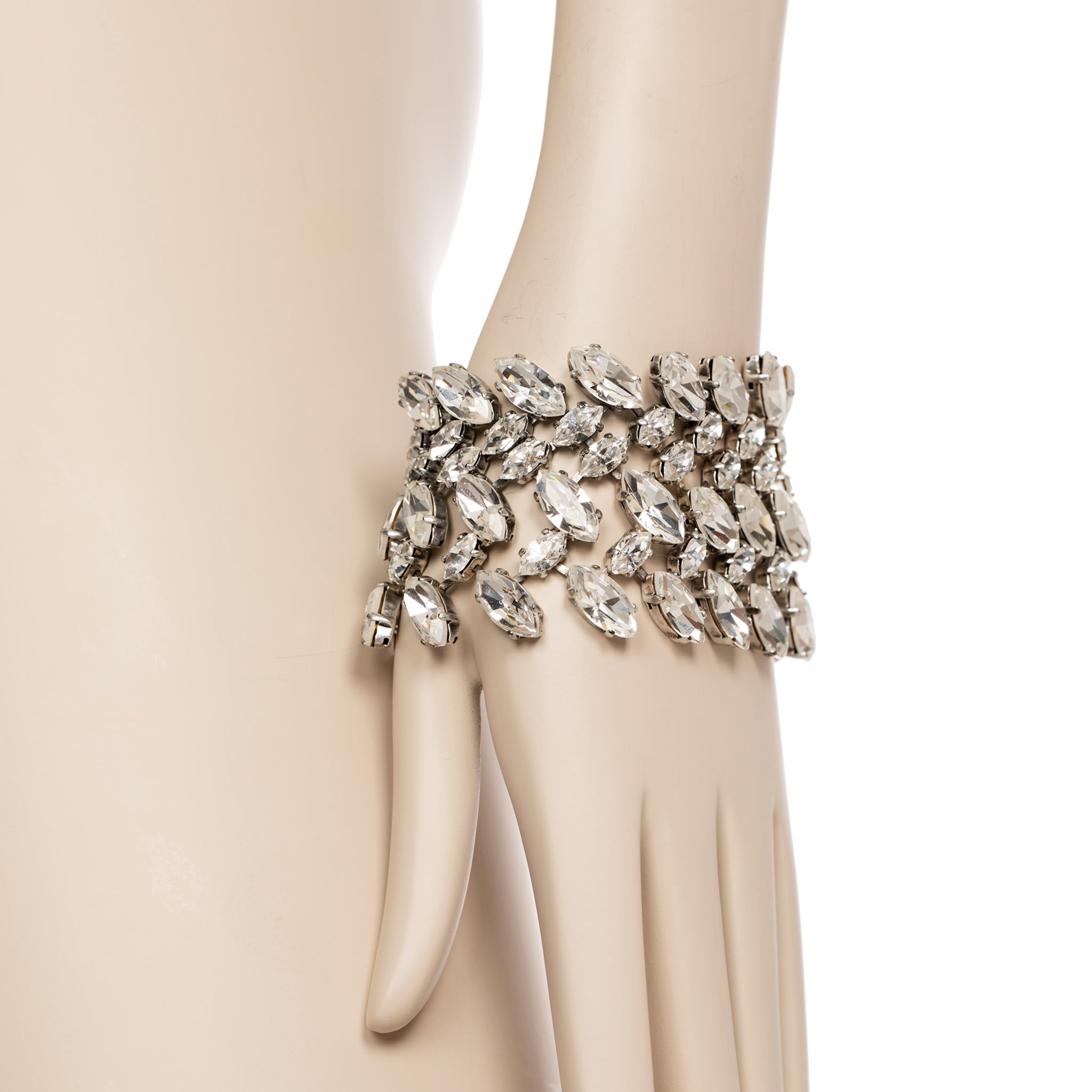 Balenciaga Edition Vintage Marquise Crystal Rhinestone Cuff